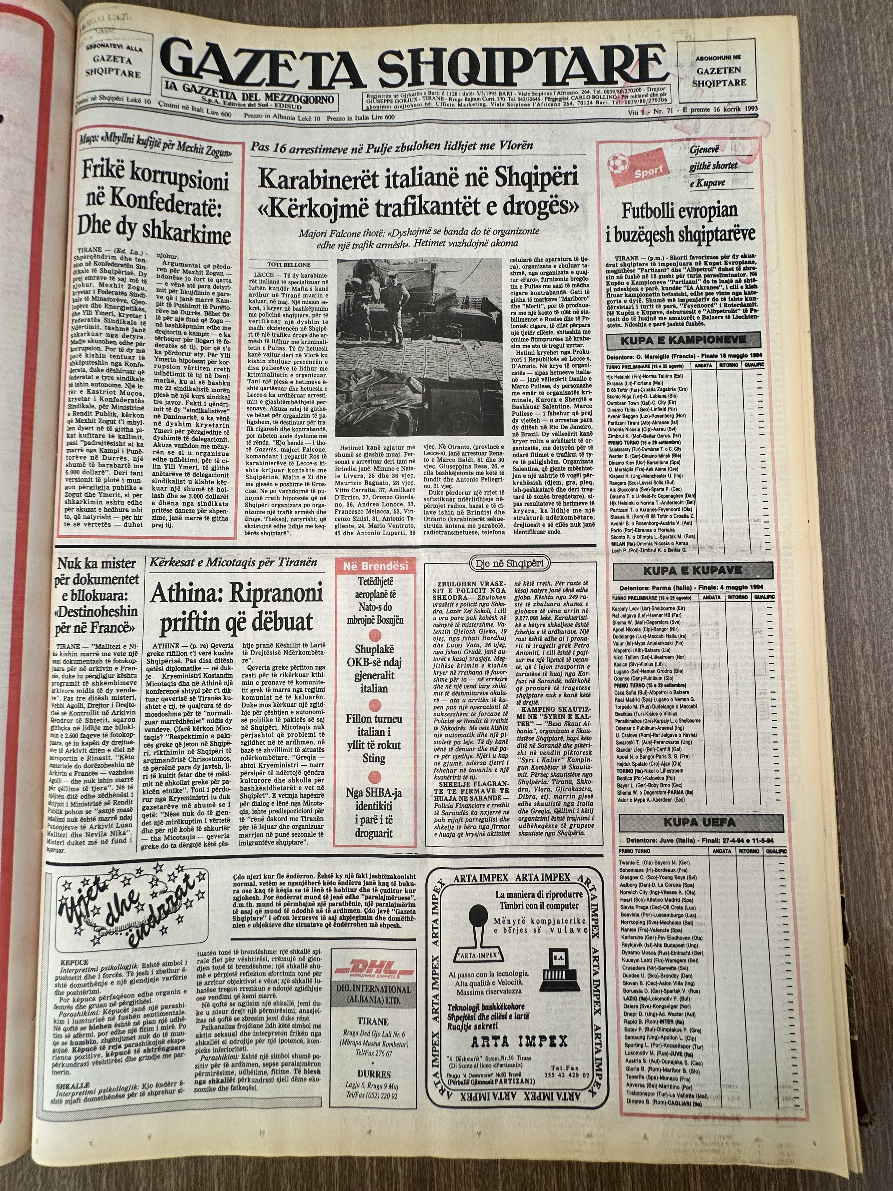 Gazeta Shqiptare 1993-07-16
