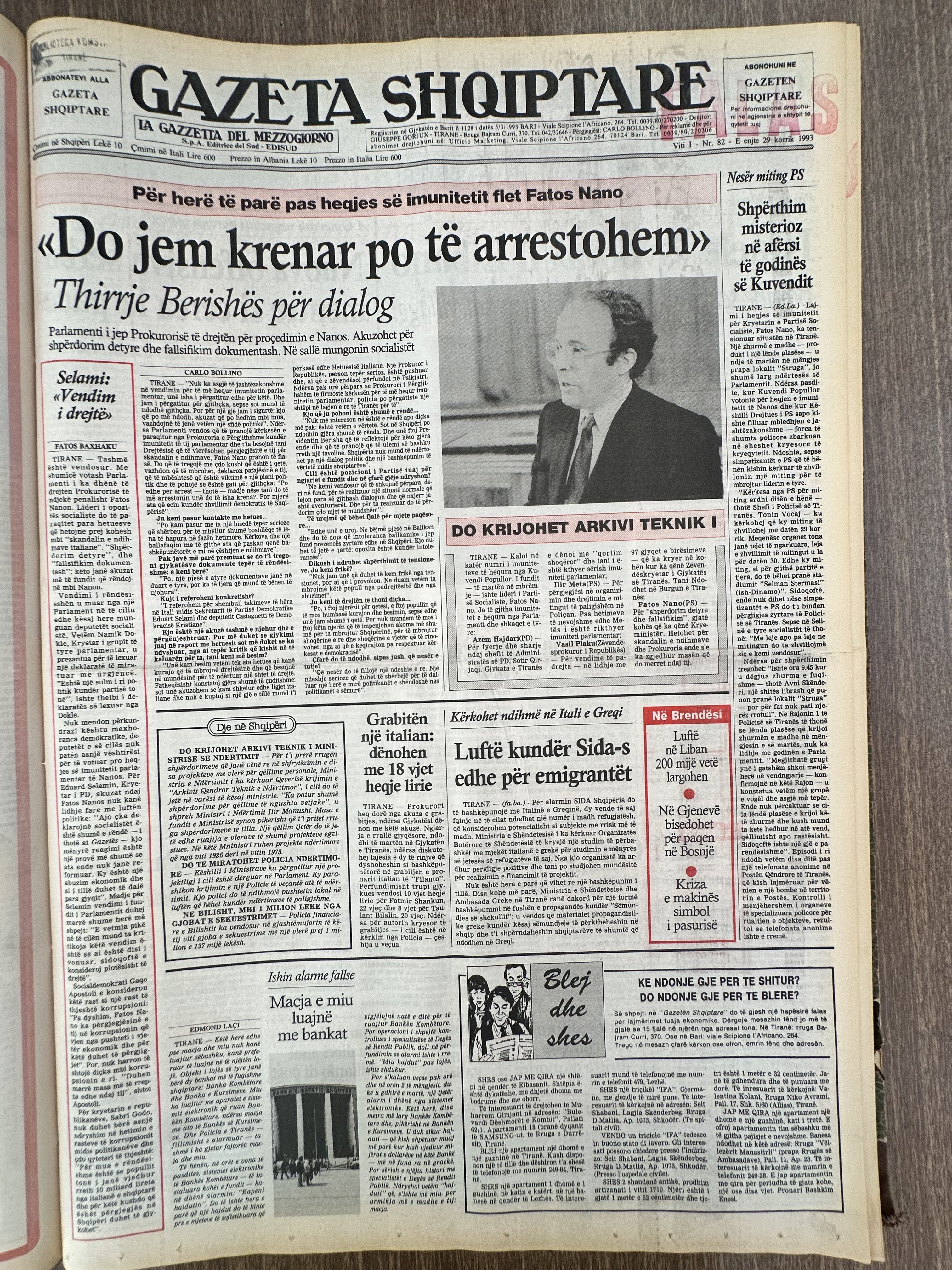 Gazeta Shqiptare 1993-07-29