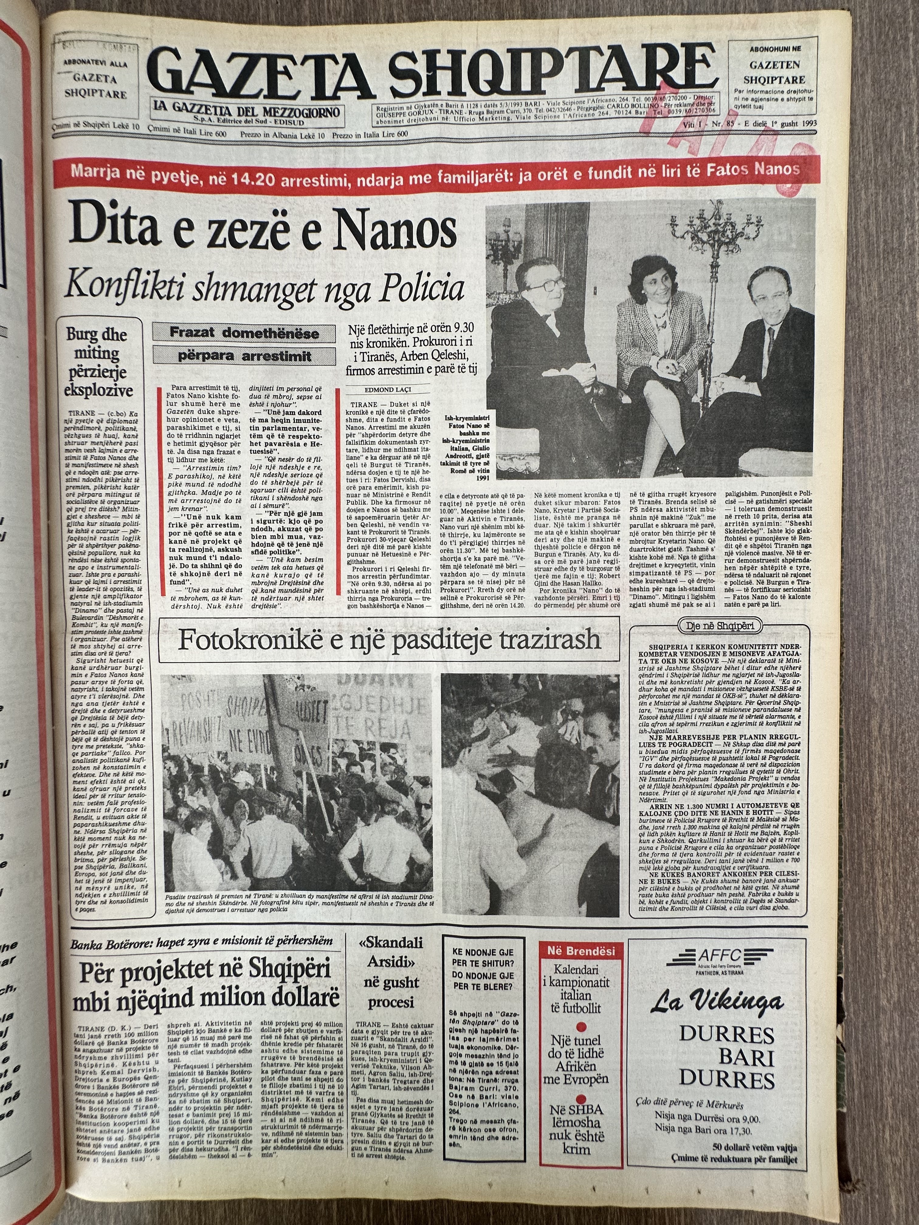 Gazeta Shqiptare 1993-08-08
