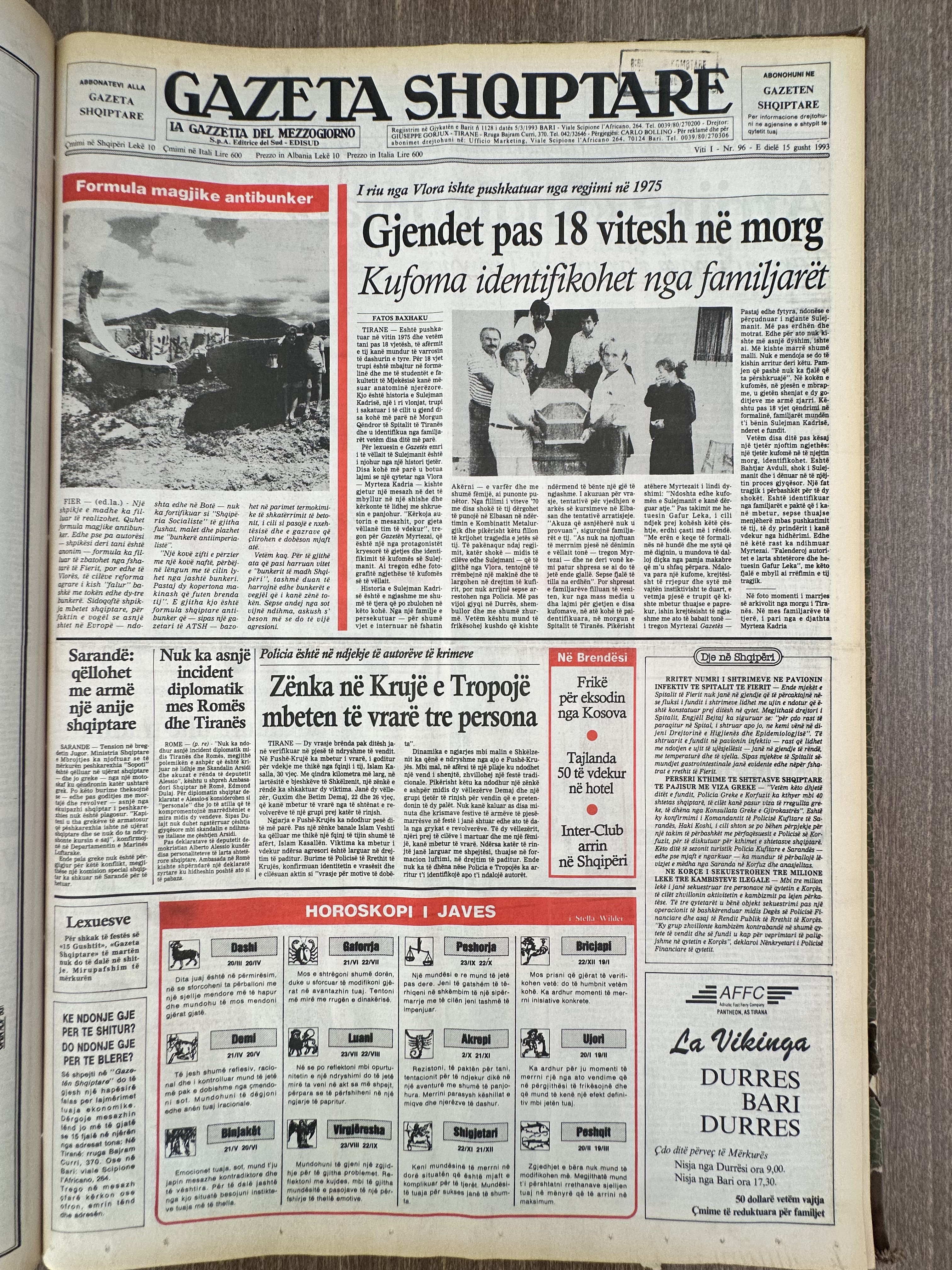 Gazeta Shqiptare 1993-01-15