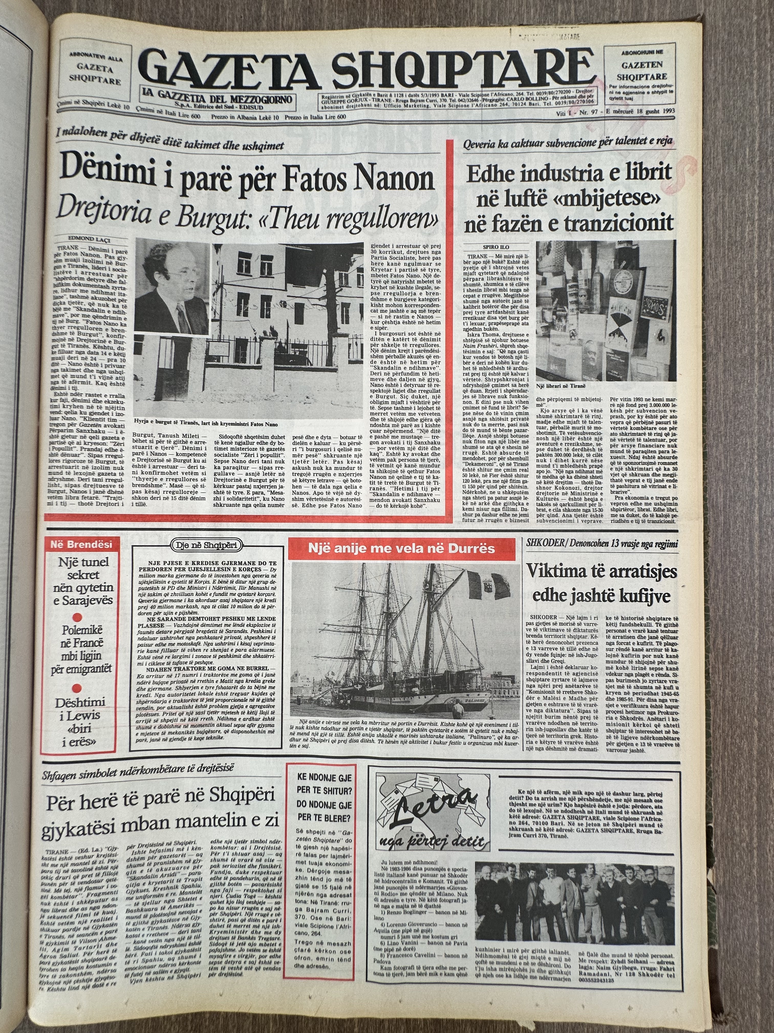 Gazeta Shqiptare 1993-08-18