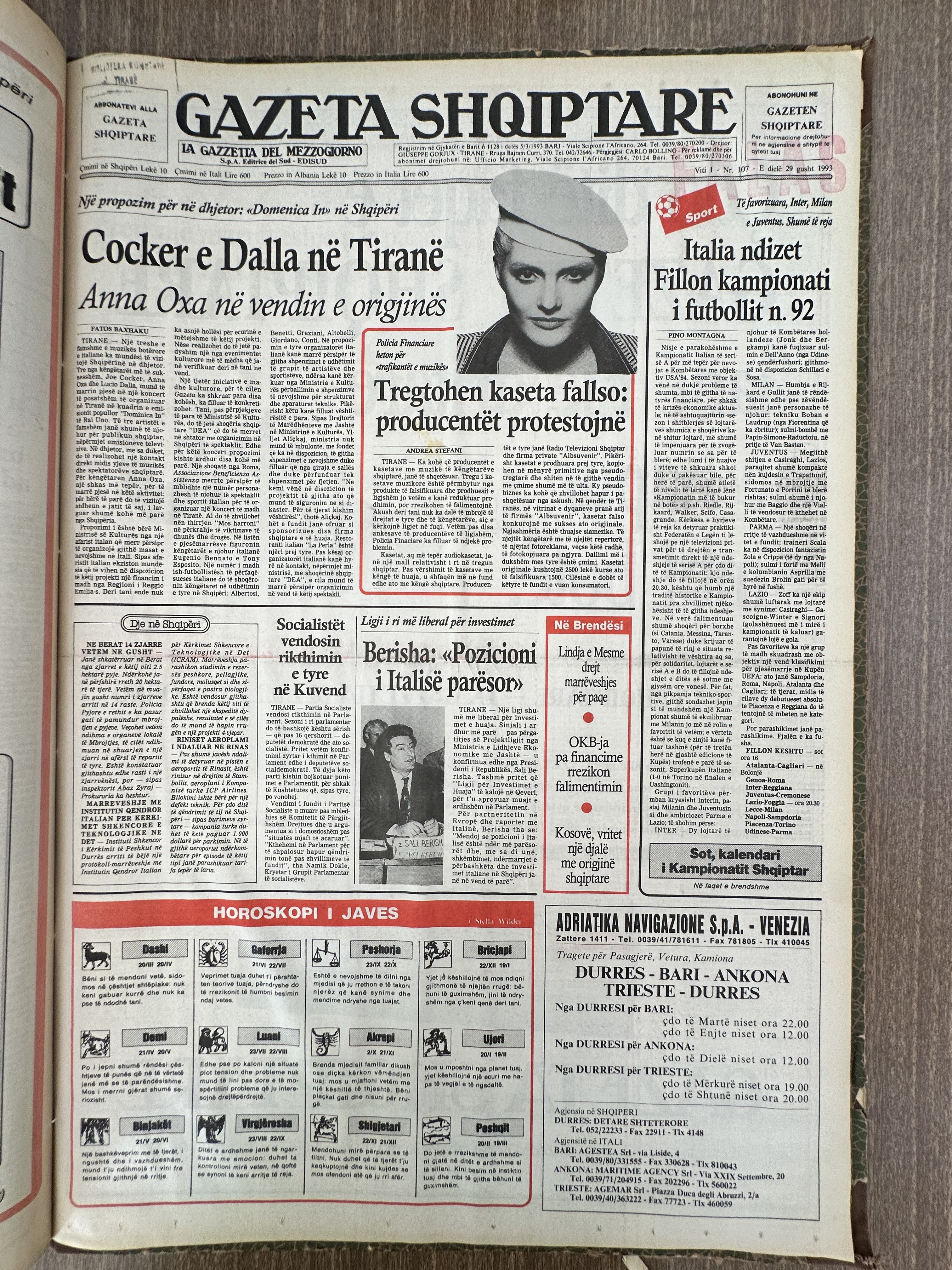 Gazeta Shqiptare 1993-08-29