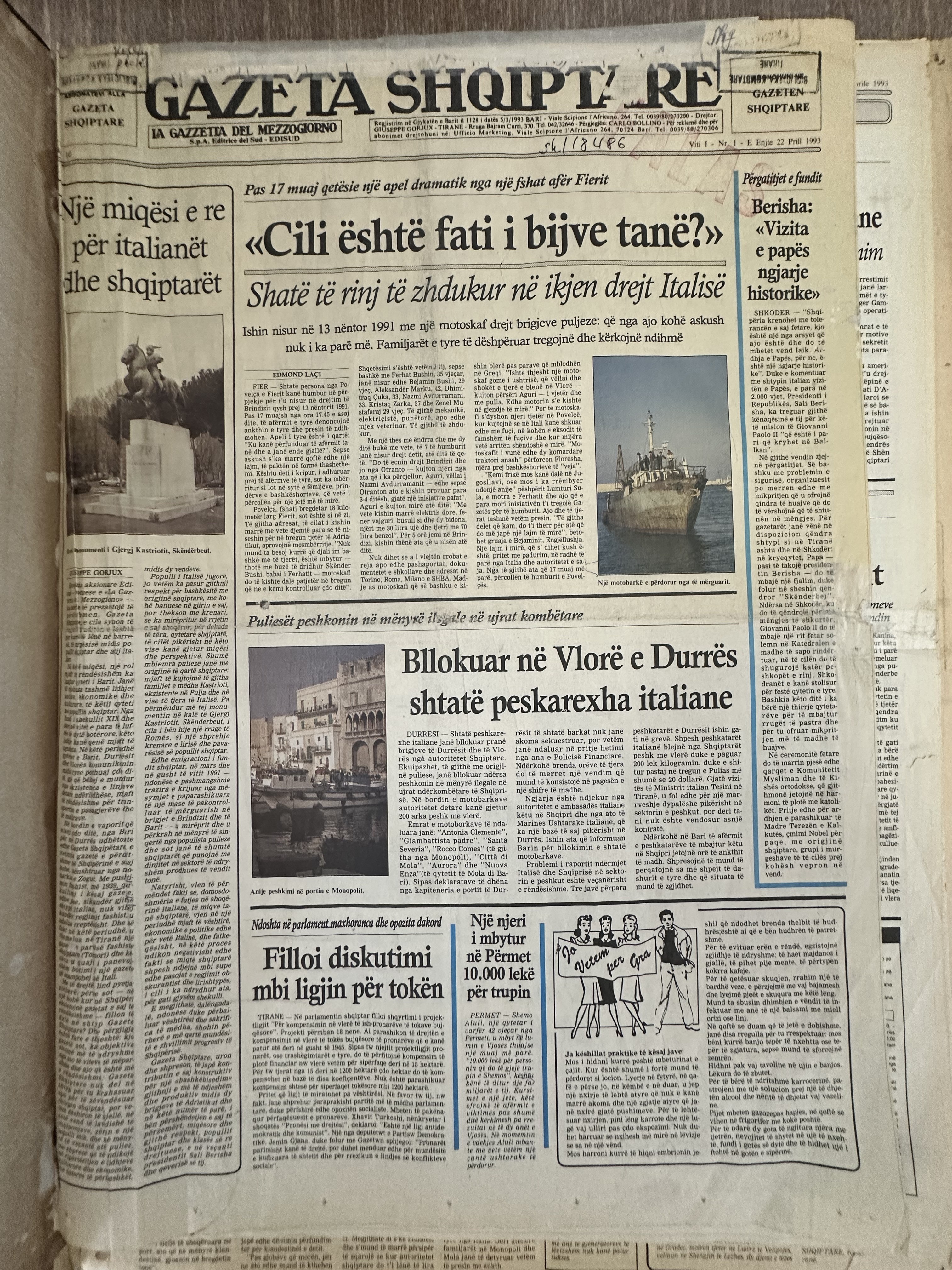 Gazeta Shqiptare 1991-04-22