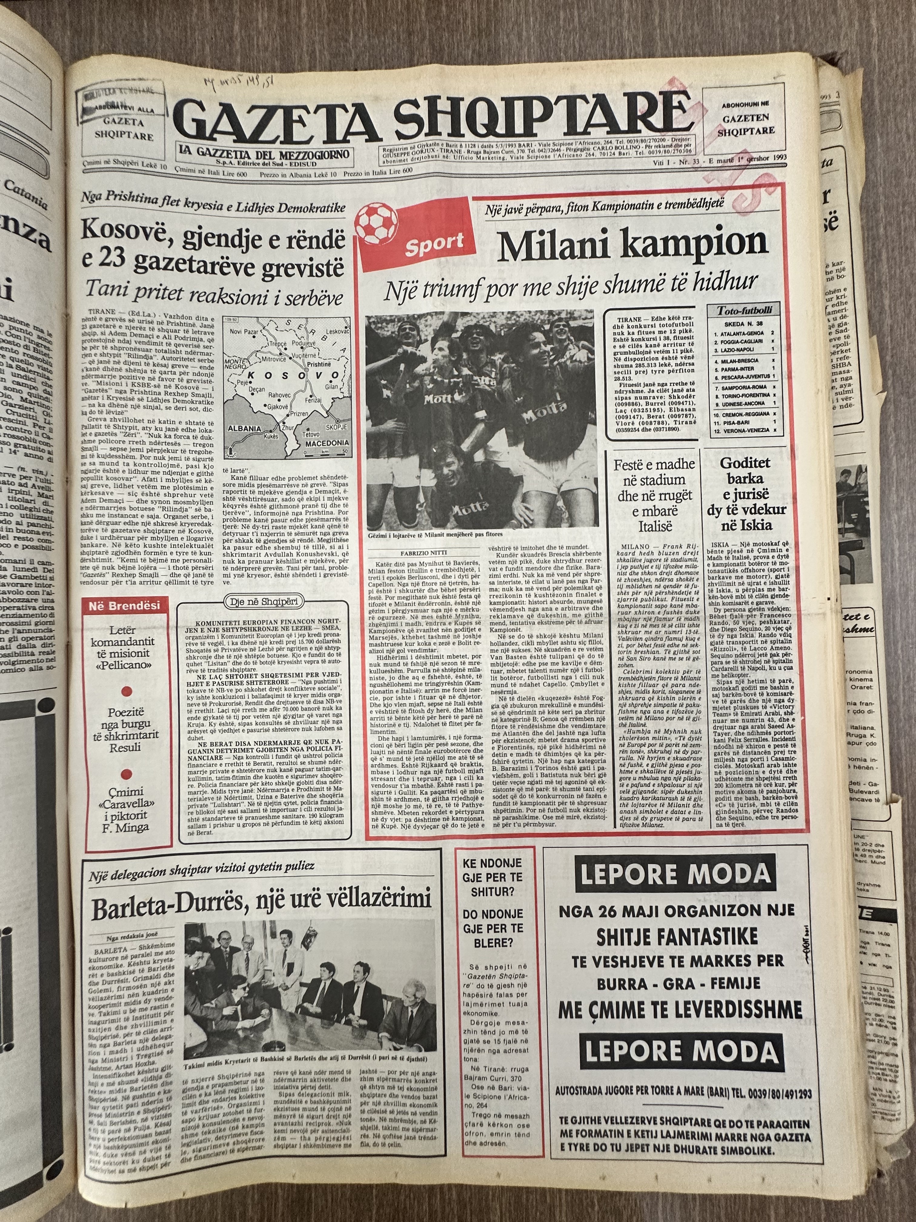 Gazeta Shqiptare 1993-03-09