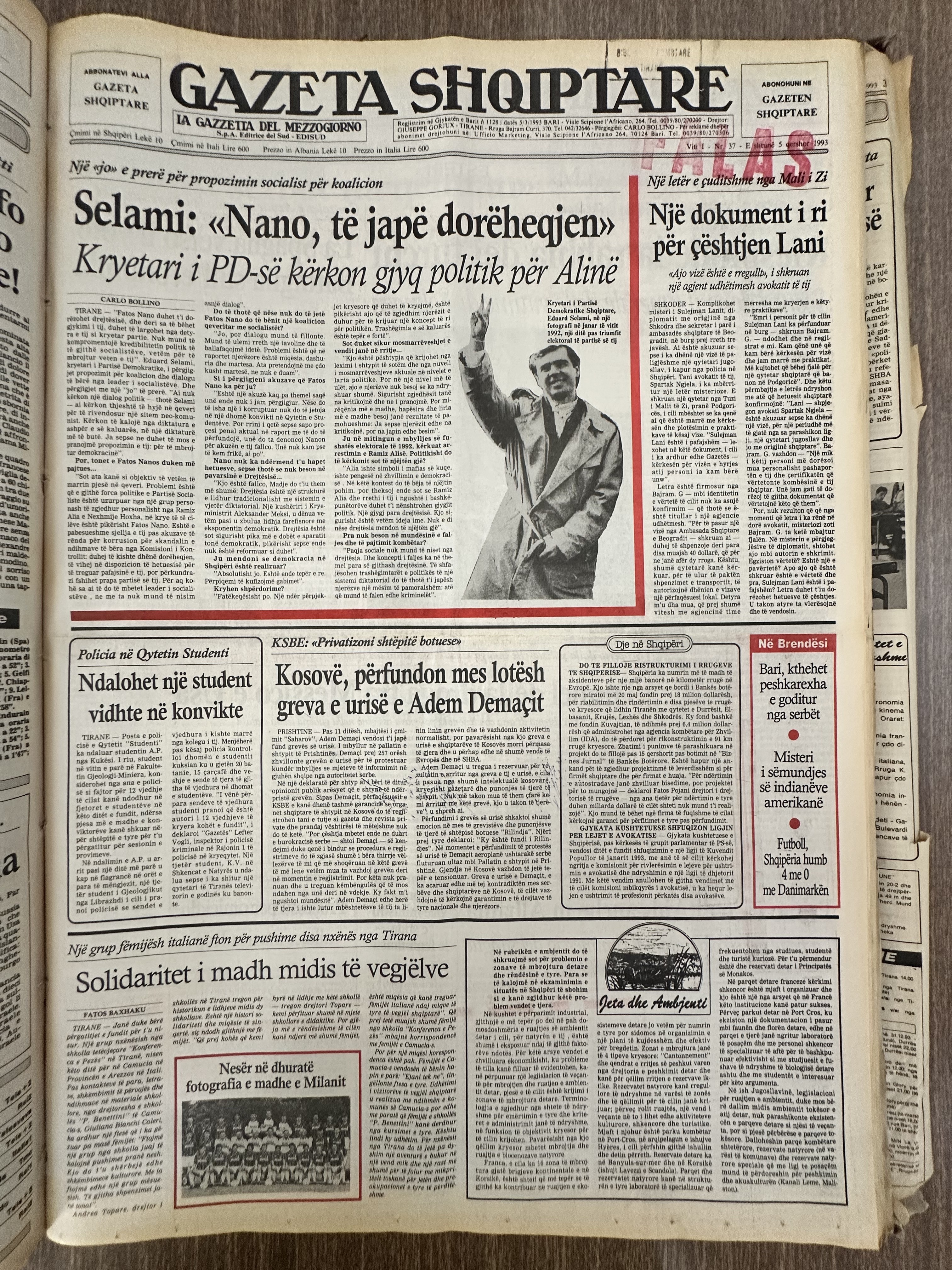Gazeta Shqiptare 1993-09-09