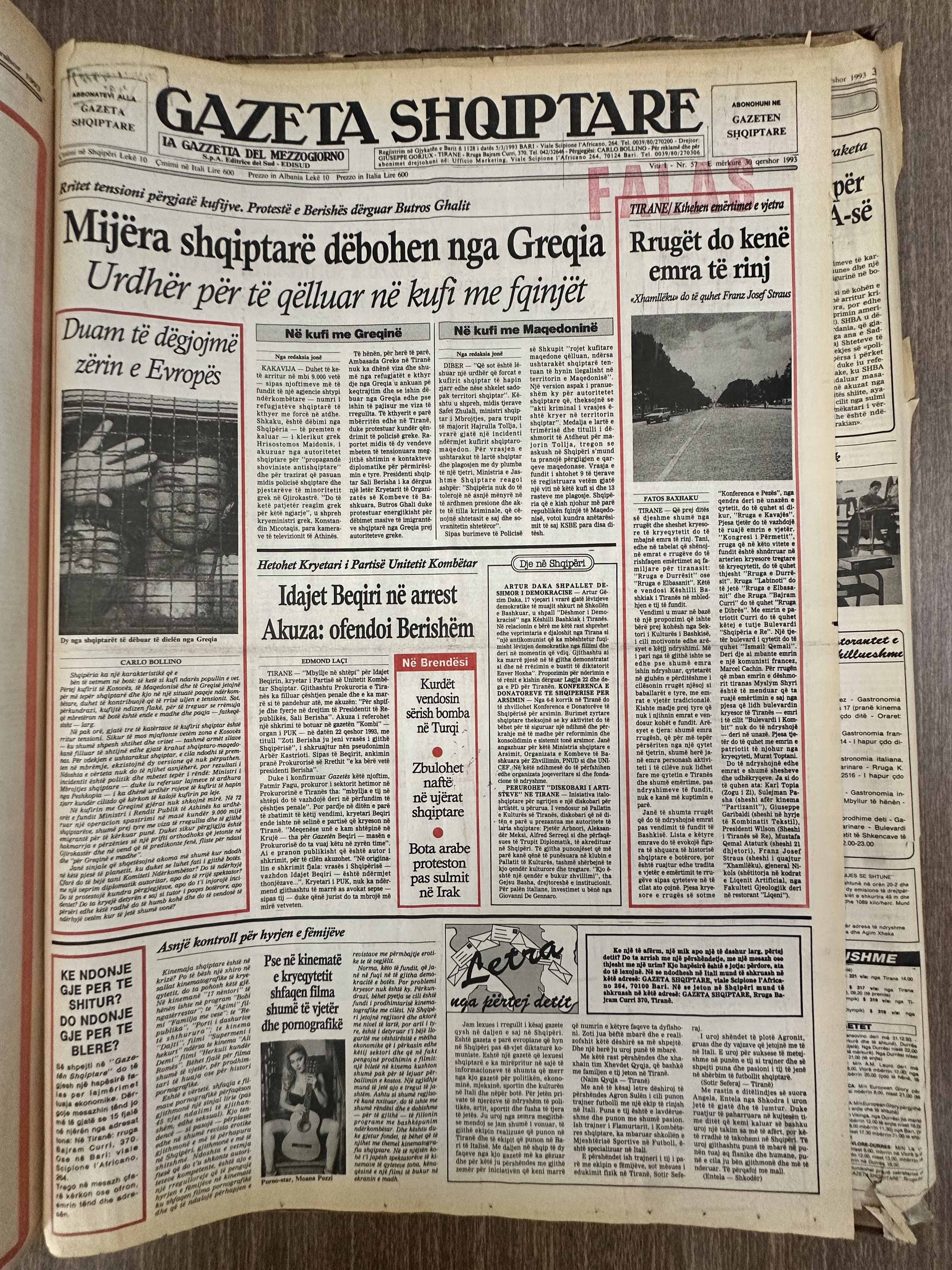 Gazeta Shqiptare 1993-10-30