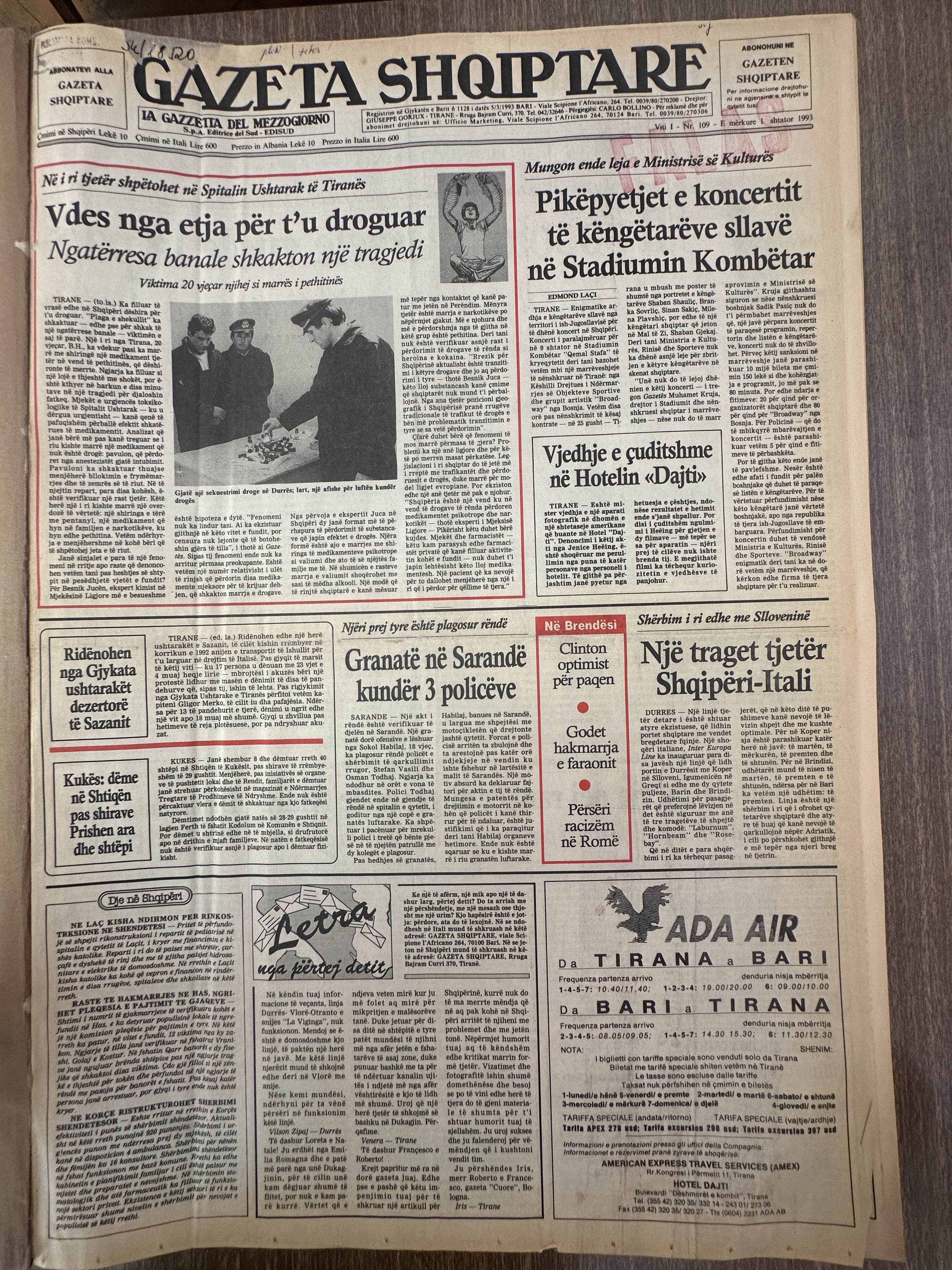 Gazeta Shqiptare 1993-03-01