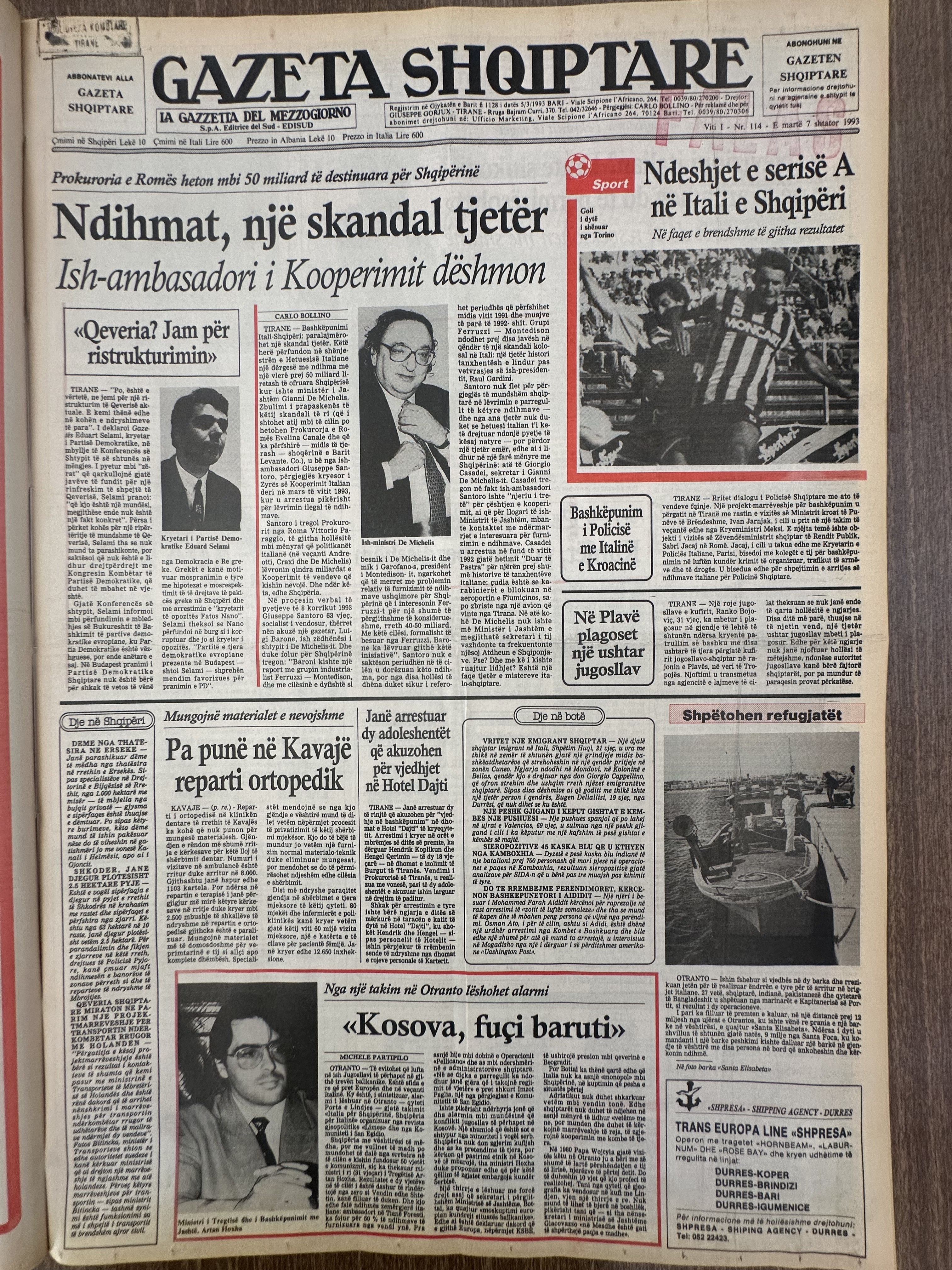 Gazeta Shqiptare 1993-09-07