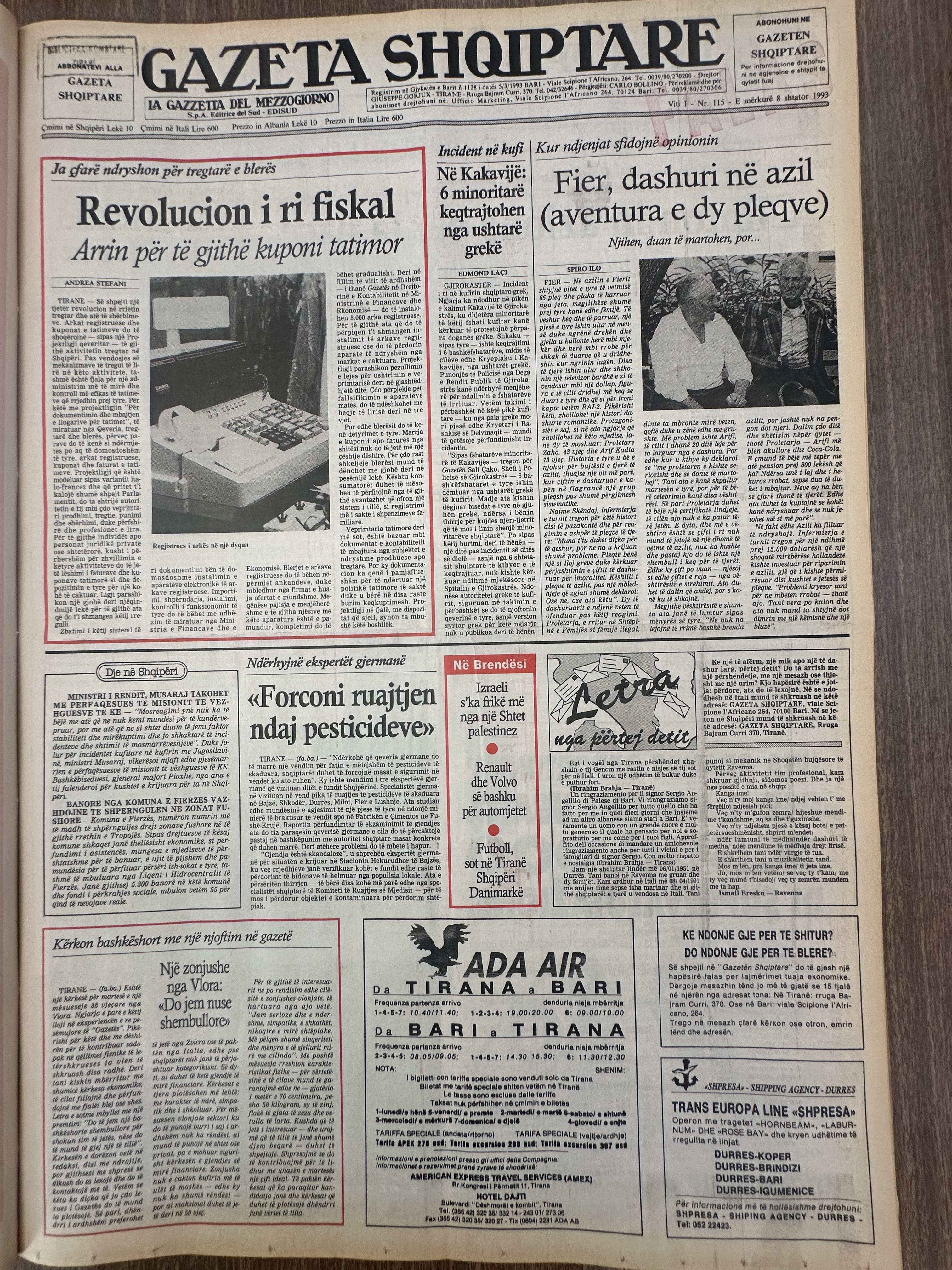 Gazeta Shqiptare 1993-09-08