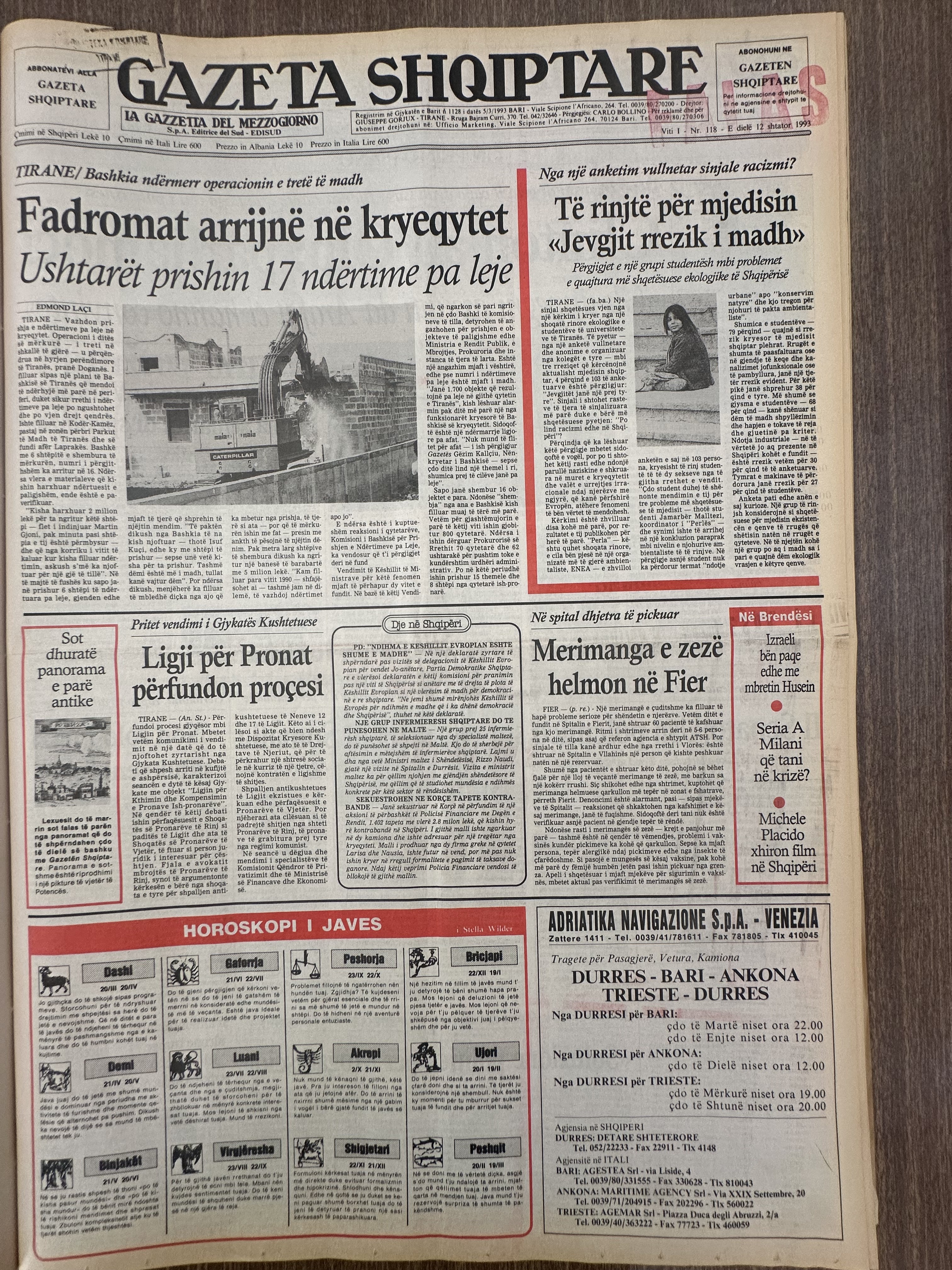 Gazeta Shqiptare 1993-09-12