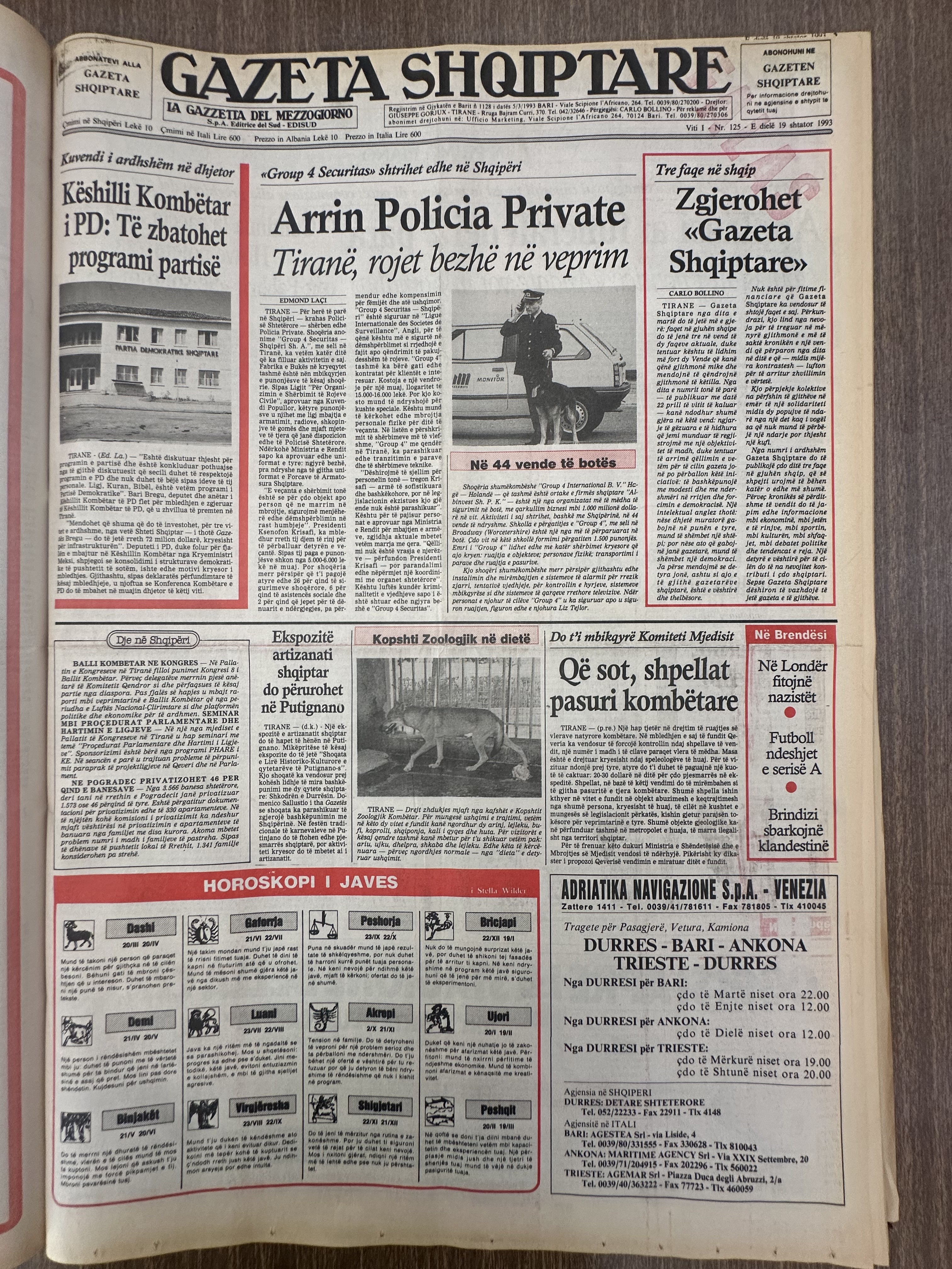 Gazeta Shqiptare 1993-09-19