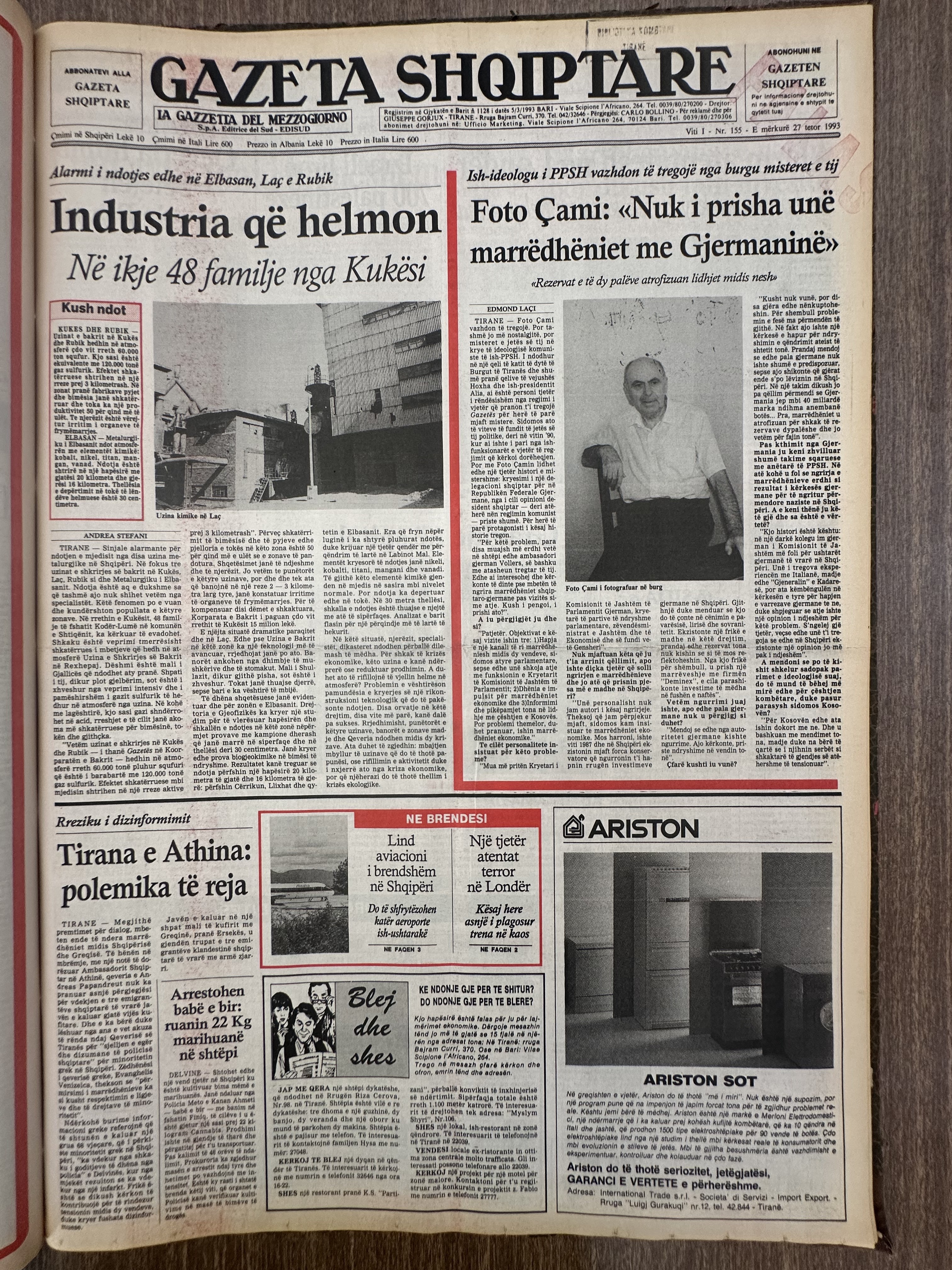 Gazeta Shqiptare 1993-10-27