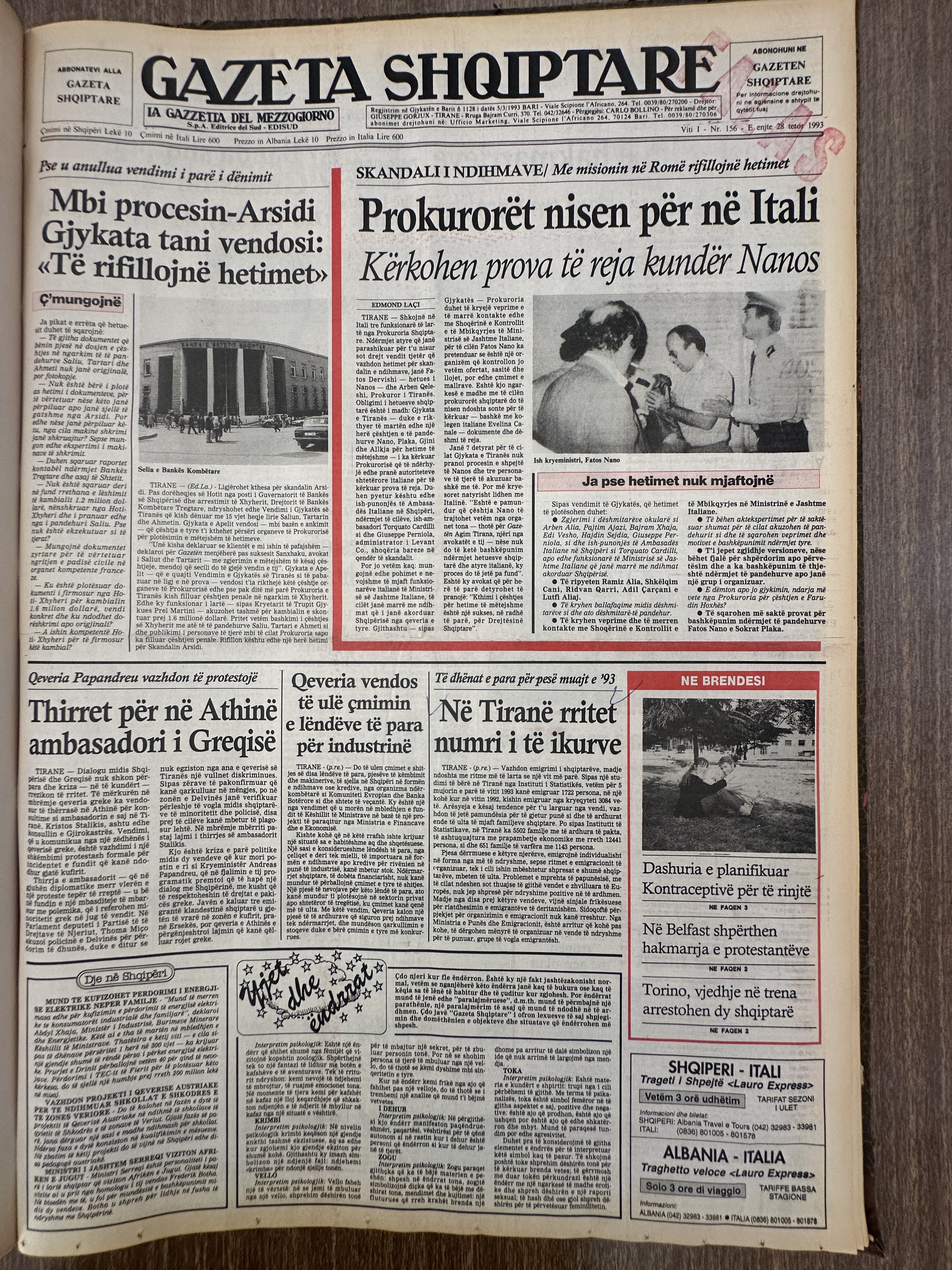 Gazeta Shqiptare 1993-10-28