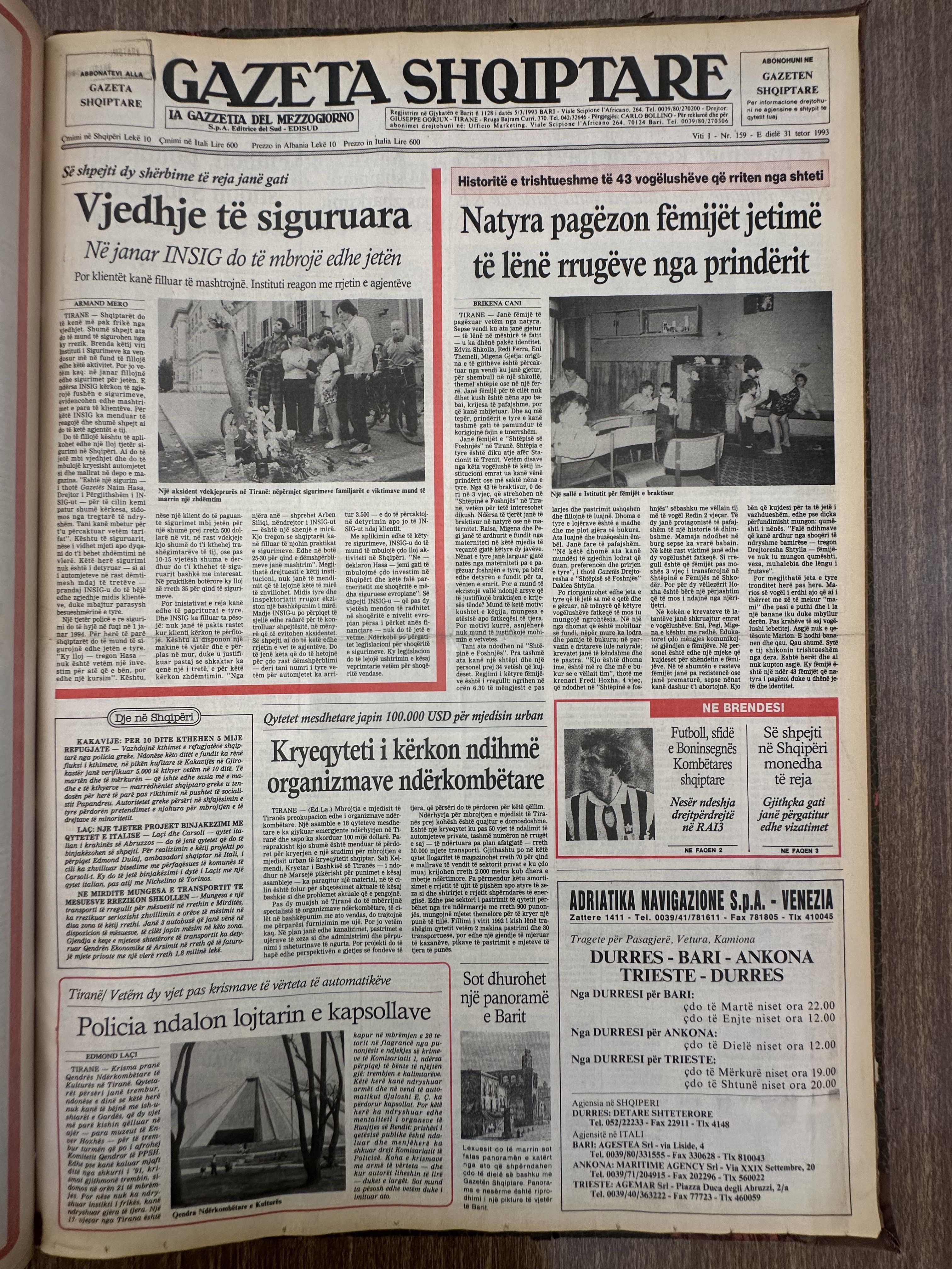 Gazeta Shqiptare 1993-10-31