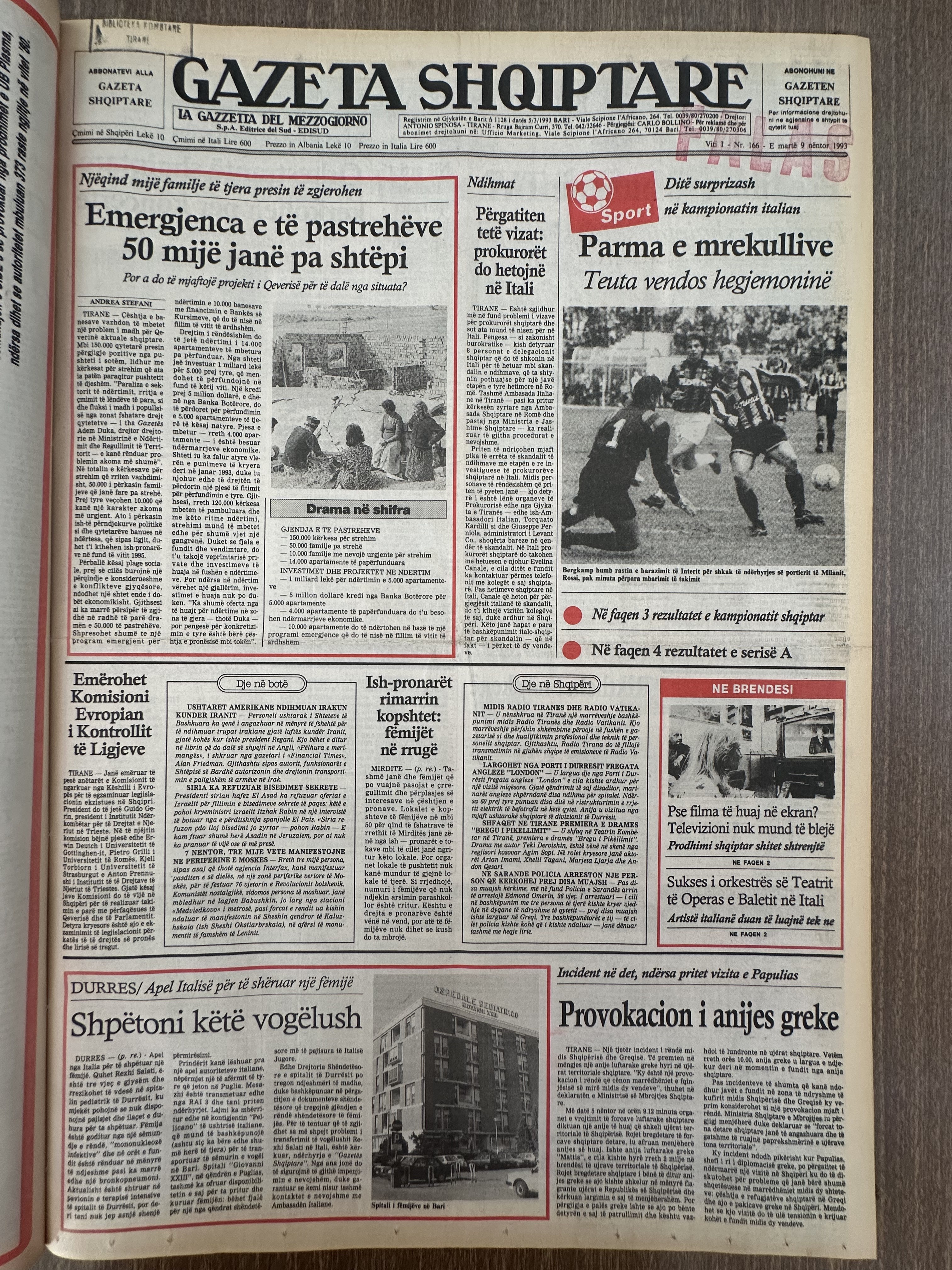 Gazeta Shqiptare 1993-11-09