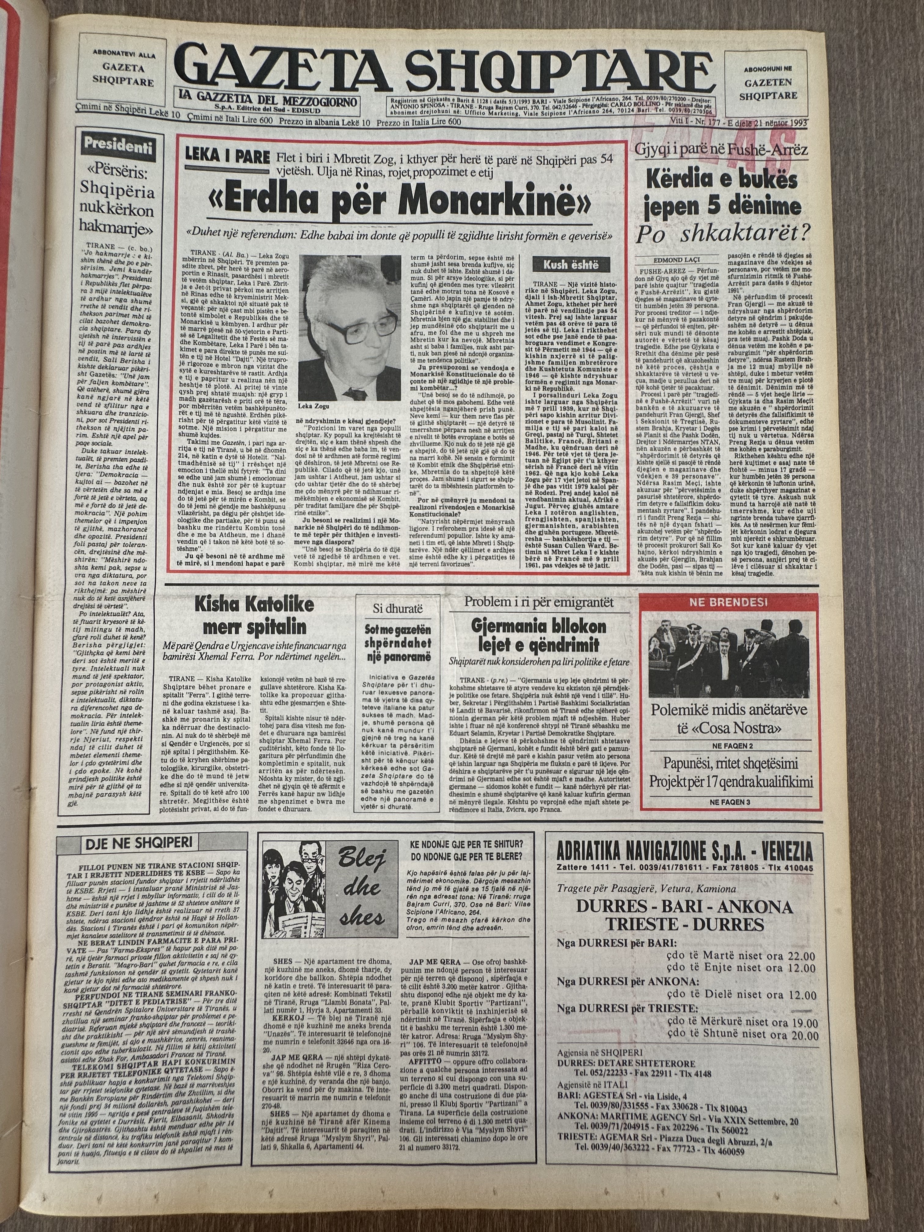 Gazeta Shqiptare 1993-11-21