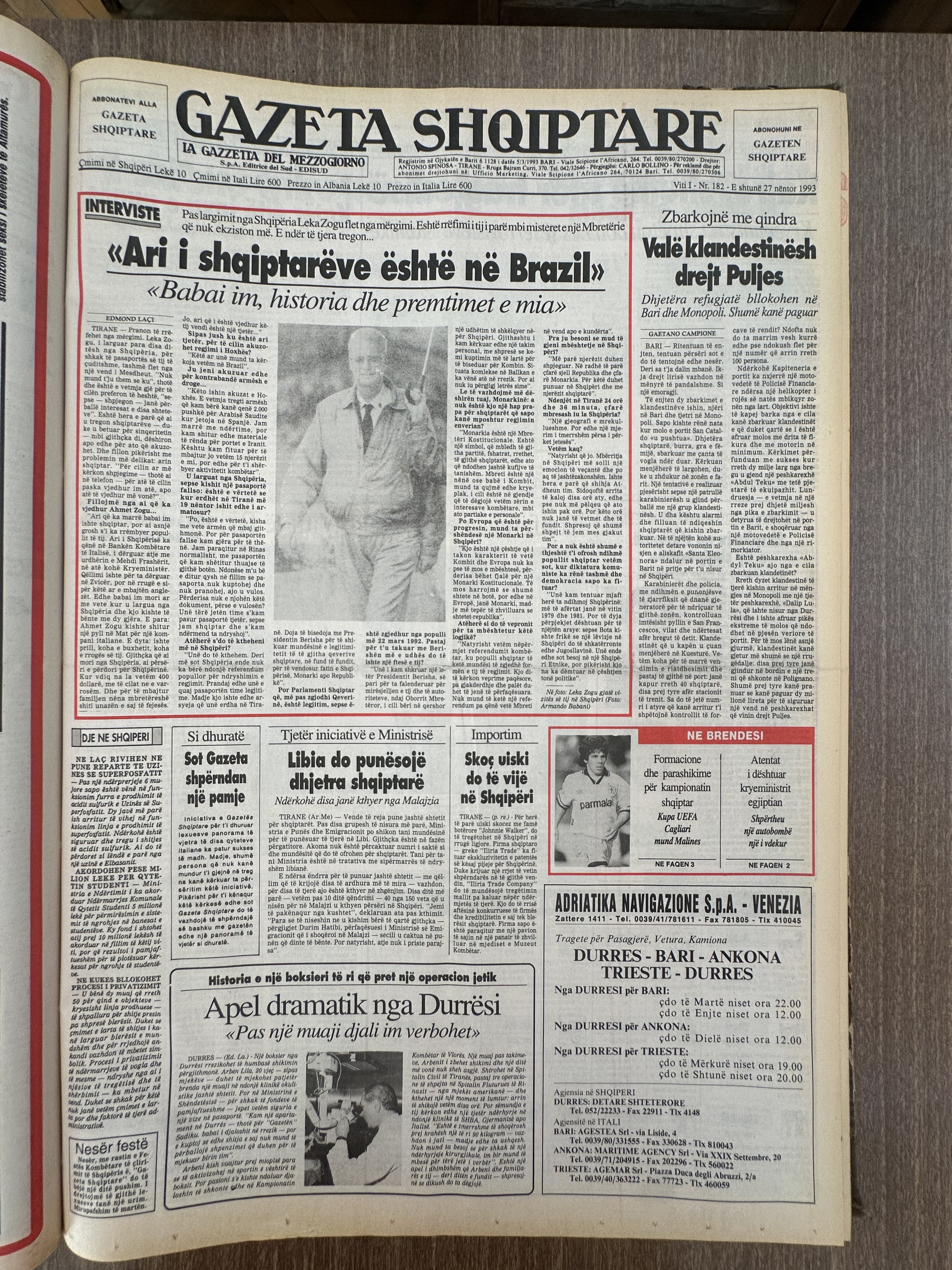 Gazeta Shqiptare 1993-11-27