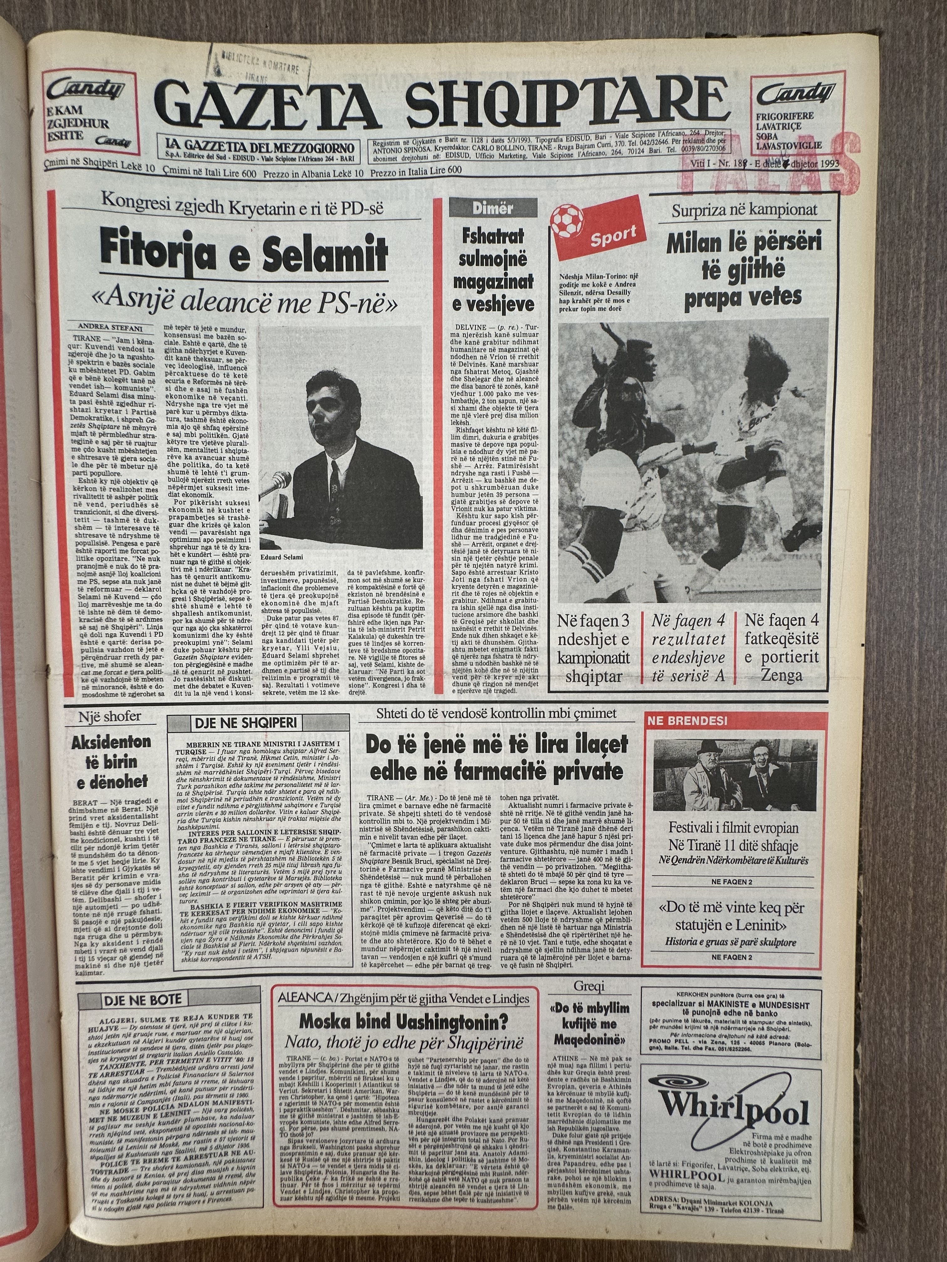 Gazeta Shqiptare 1993-10-18