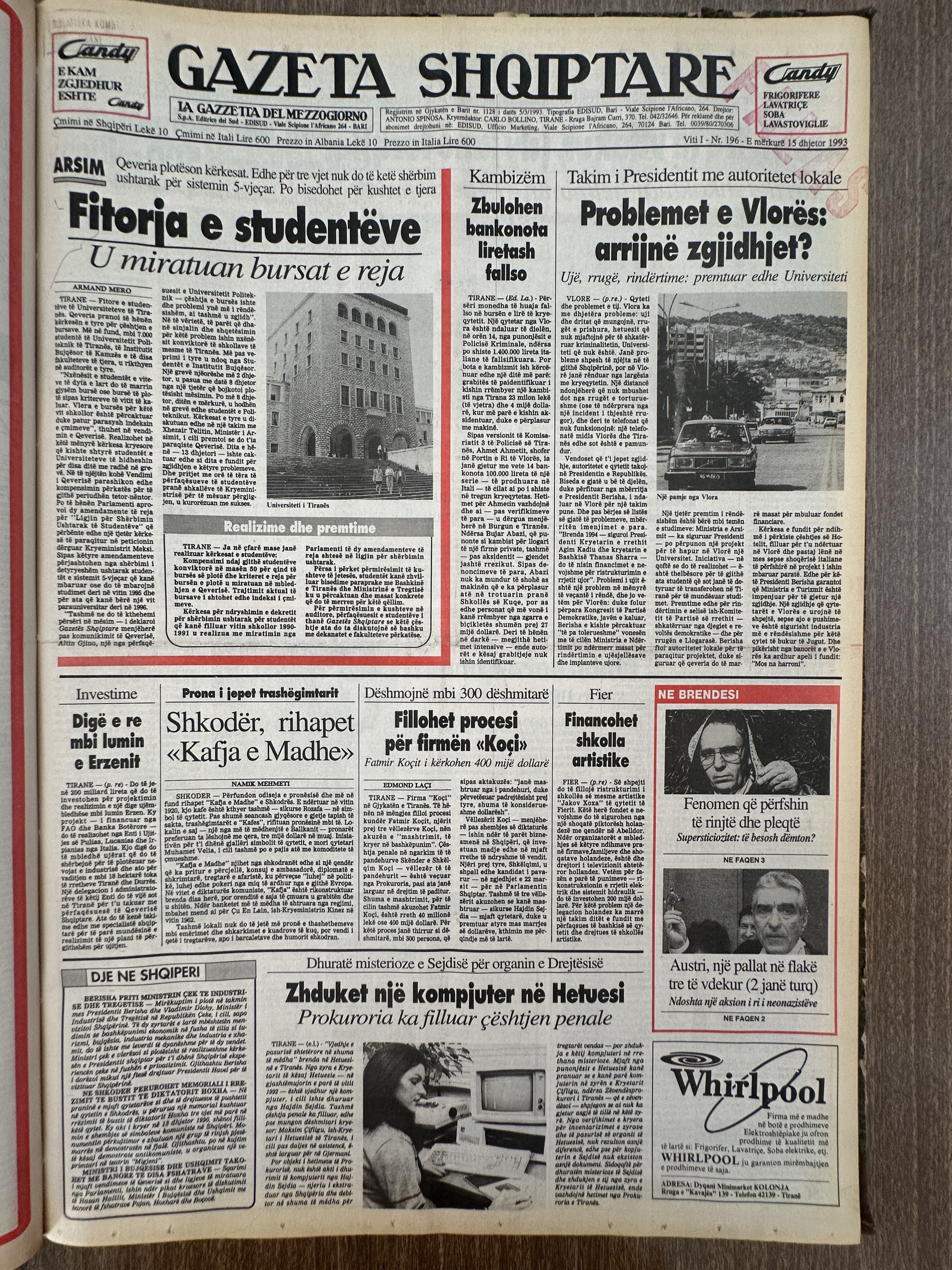 Gazeta Shqiptare 1993-07-19