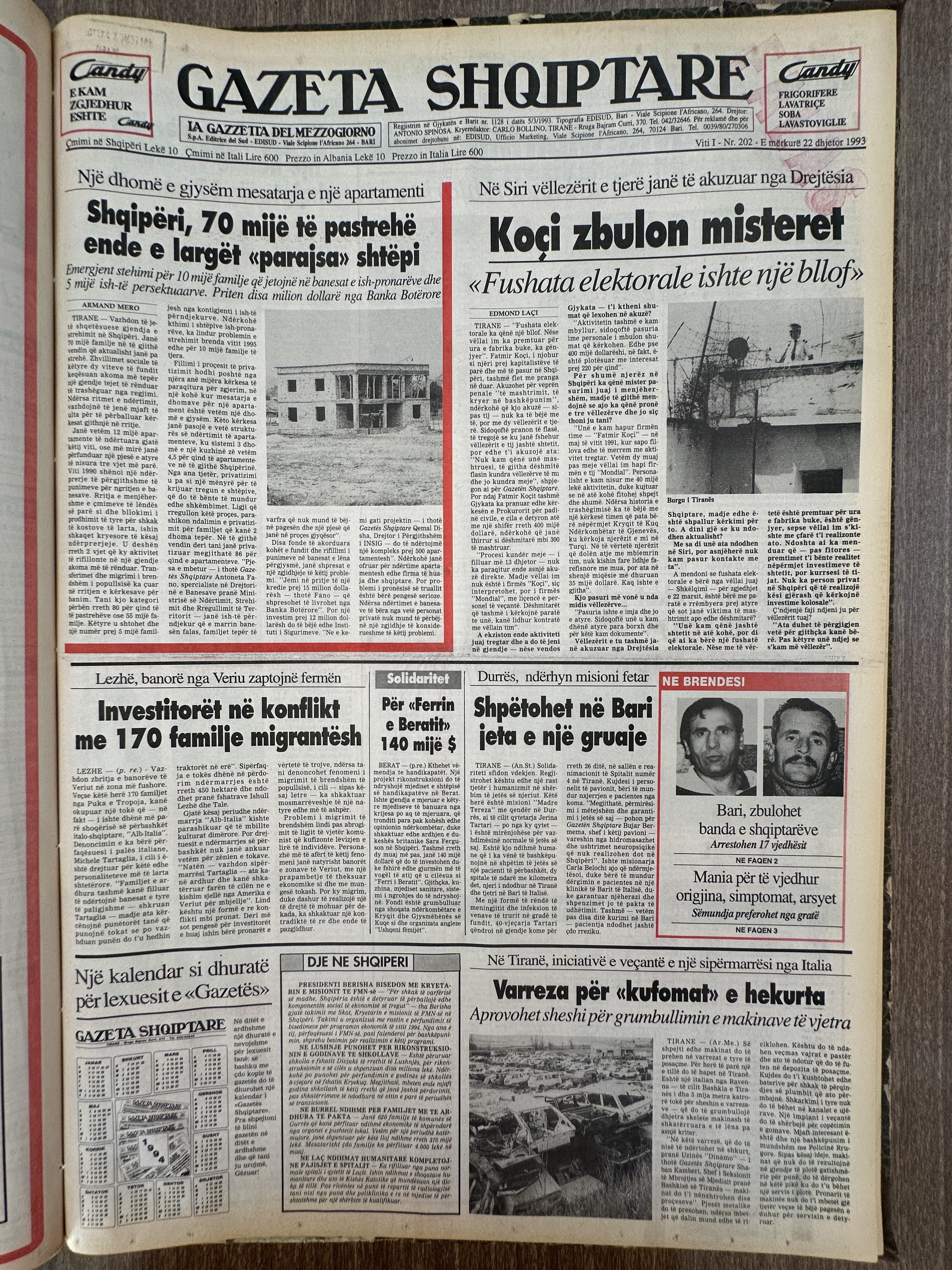 Gazeta Shqiptare 1993-12-22