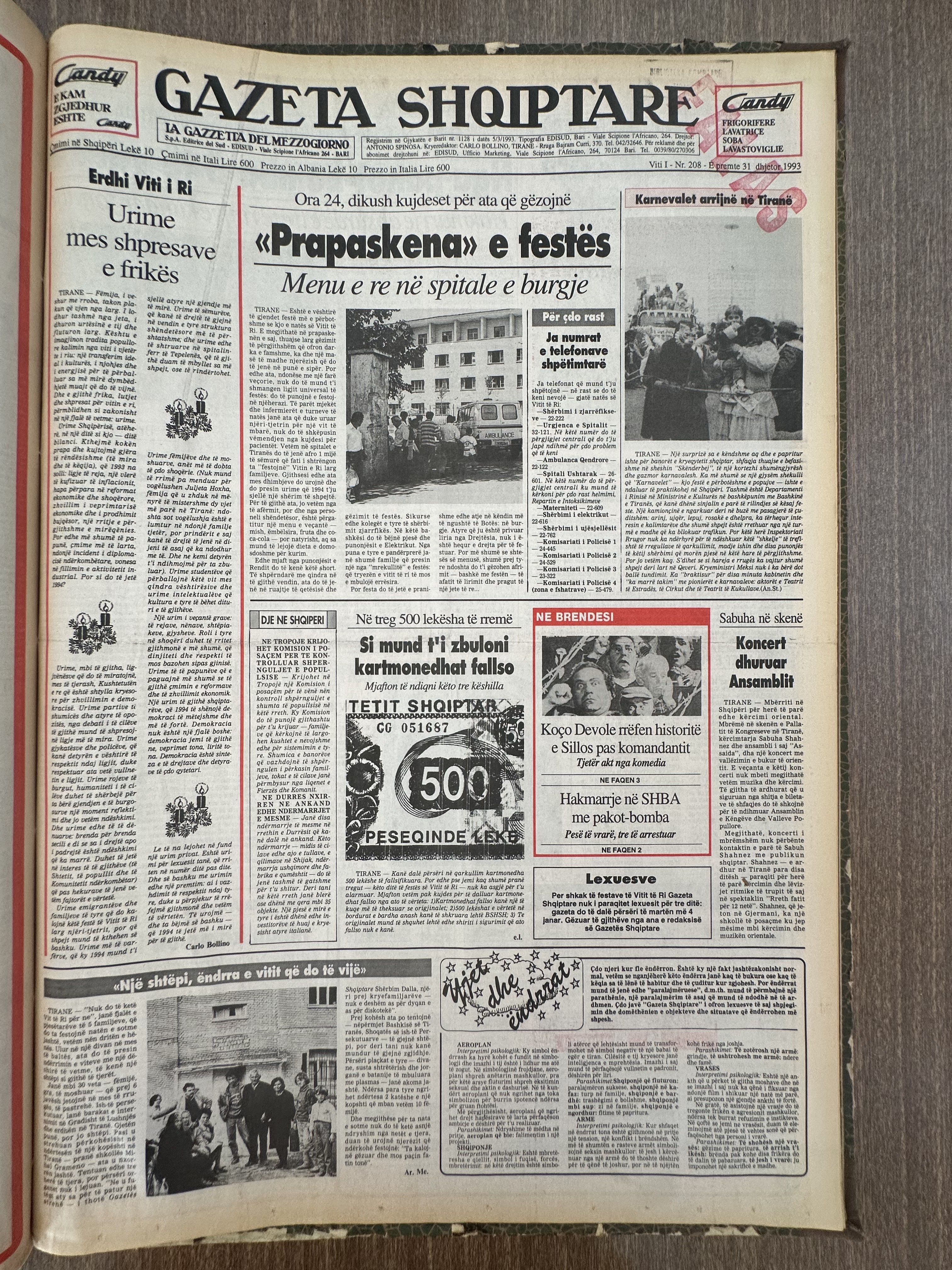 Gazeta Shqiptare 1993-12-31