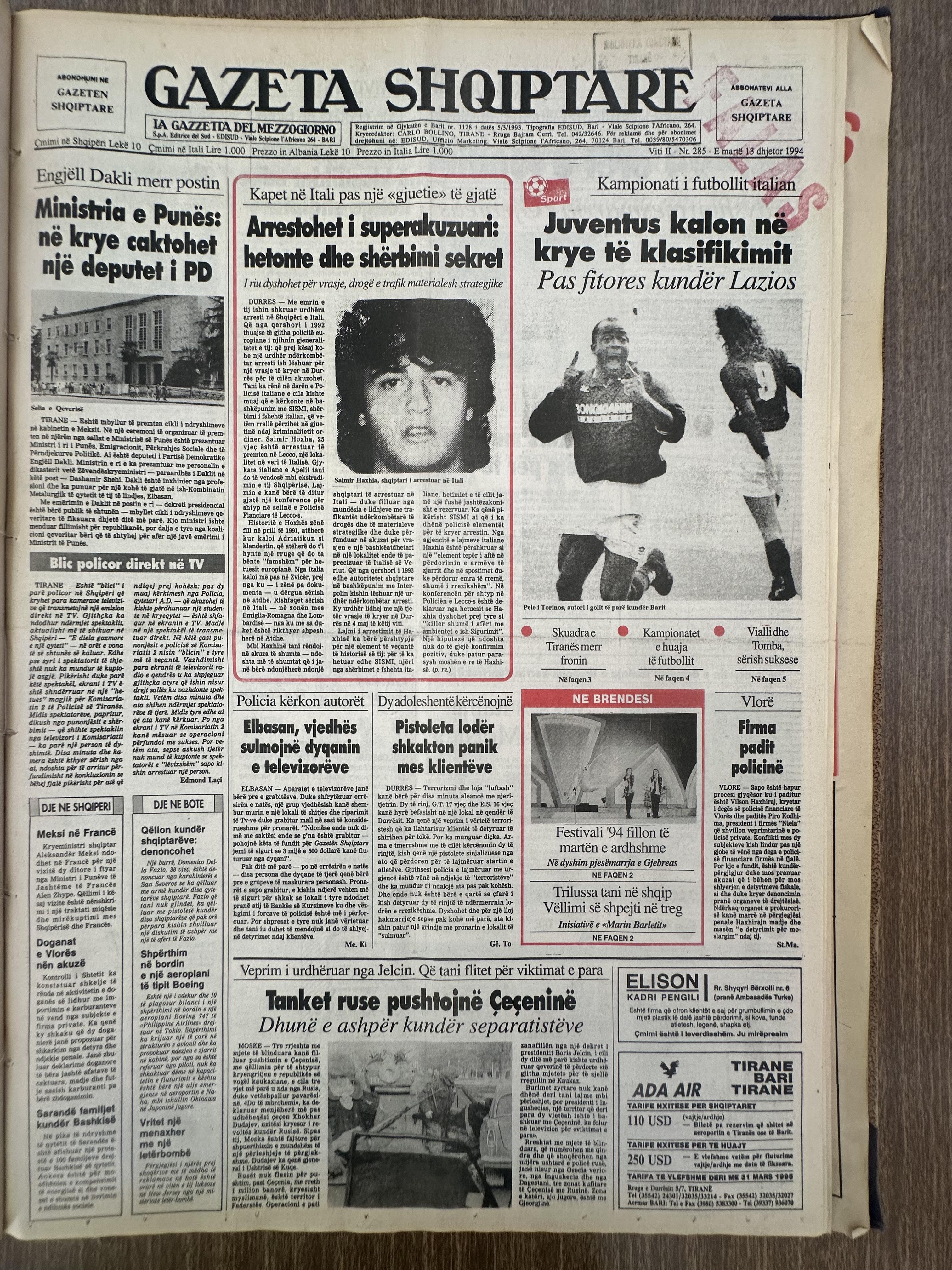 Gazeta Shqiptare 1994-12-13