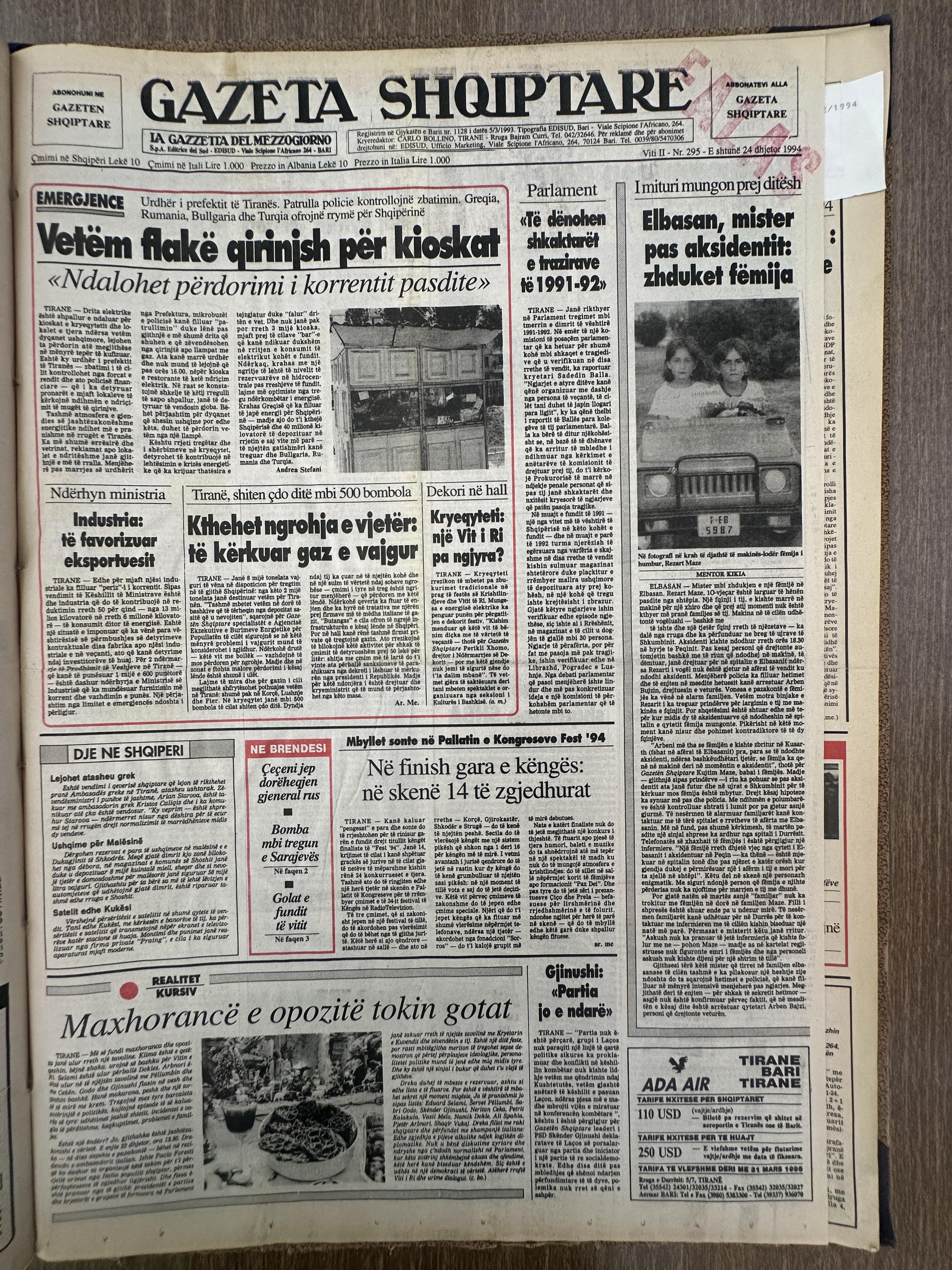 Gazeta Shqiptare 1994-12-24