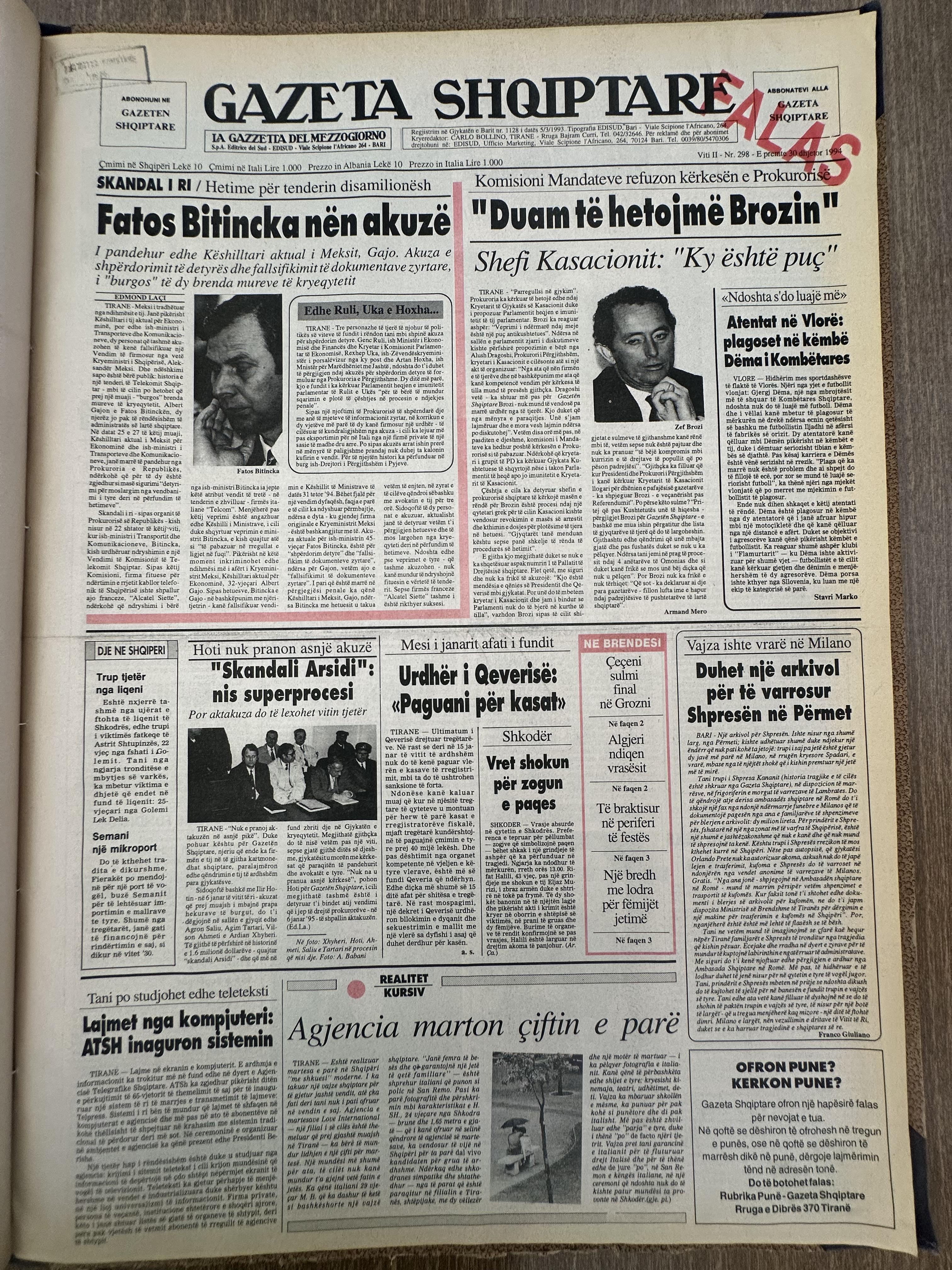 Gazeta Shqiptare 1994-12-30