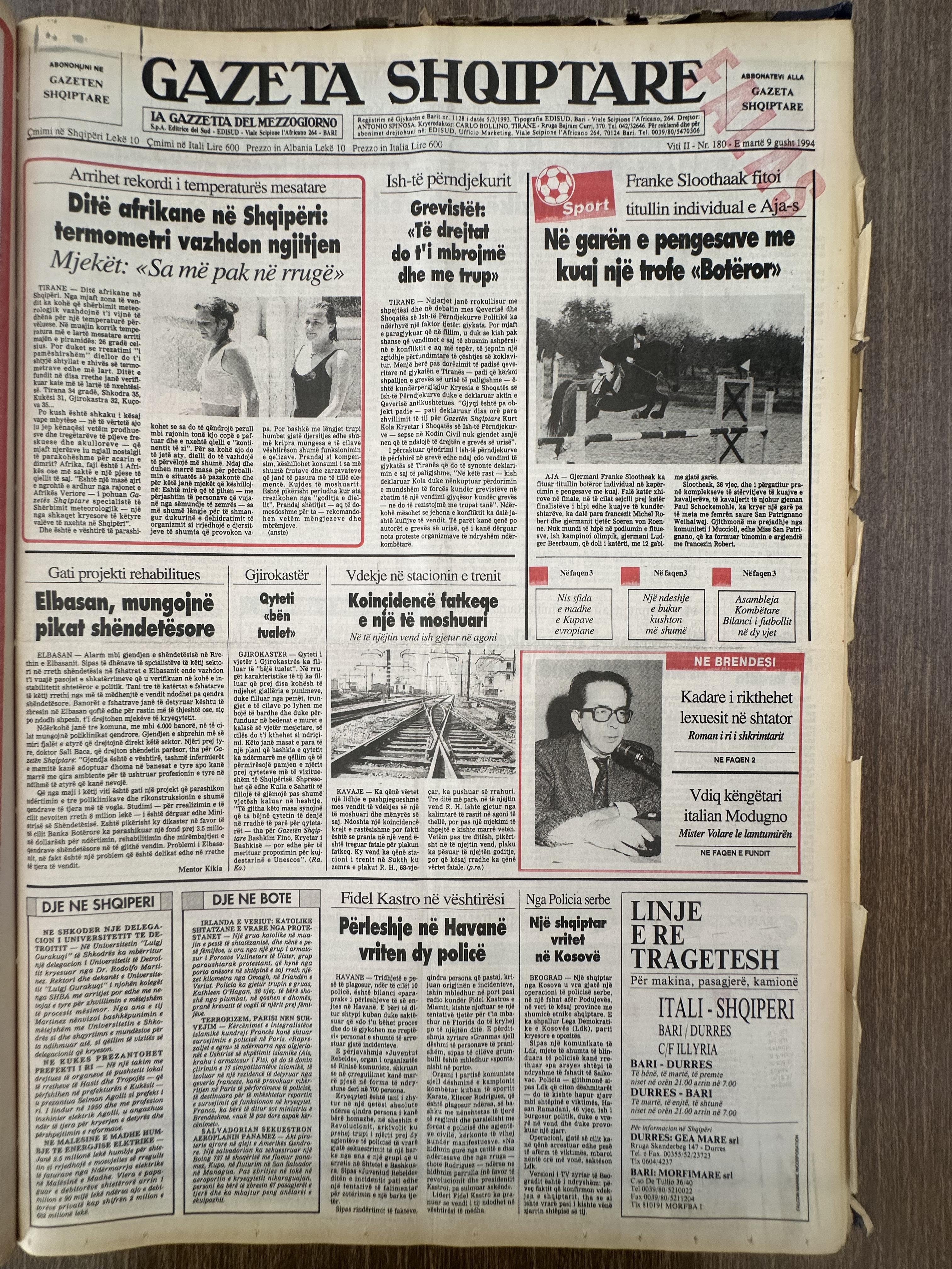 Gazeta Shqiptare 1994-08-09