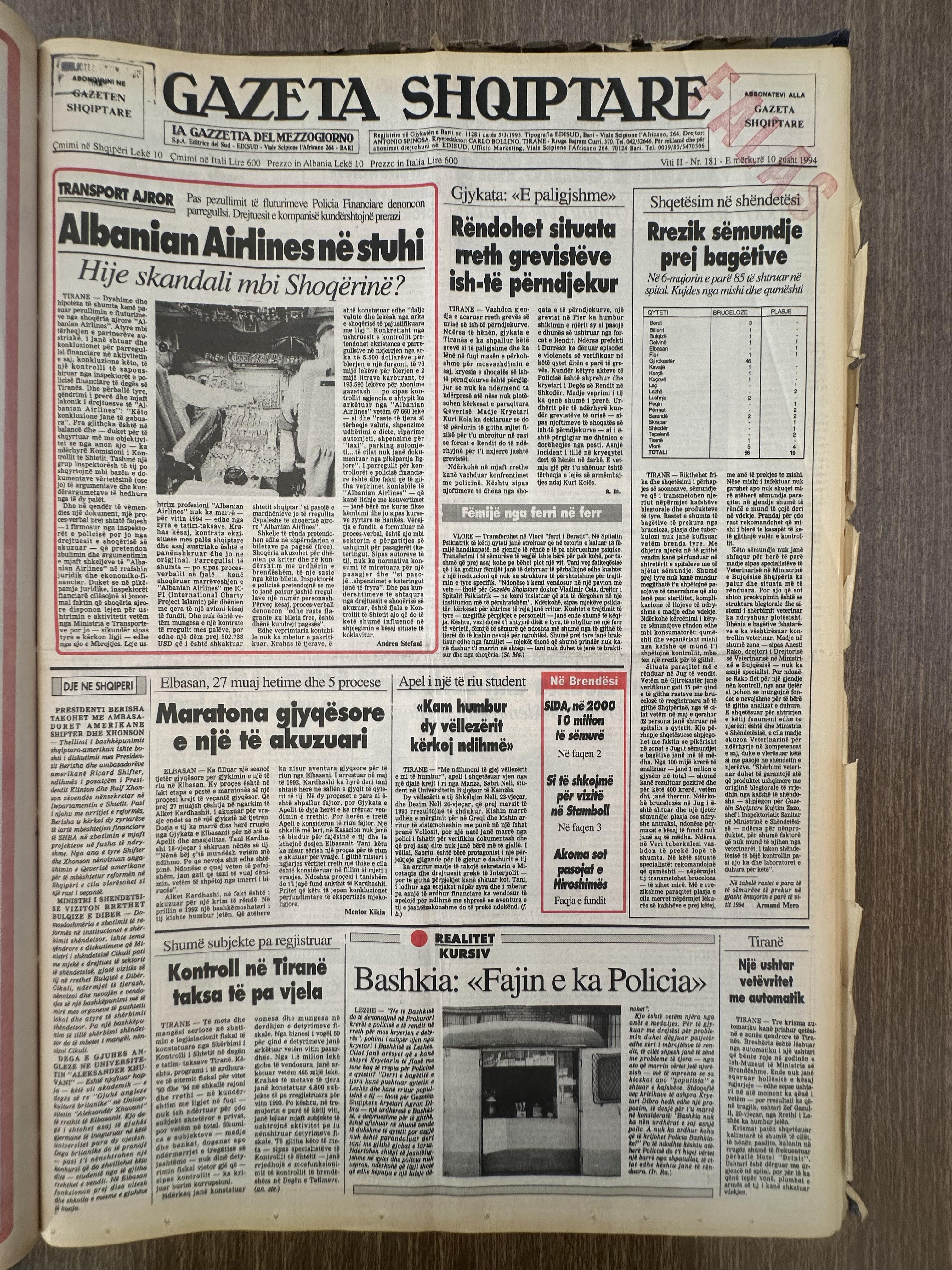 Gazeta Shqiptare 1994-08-10