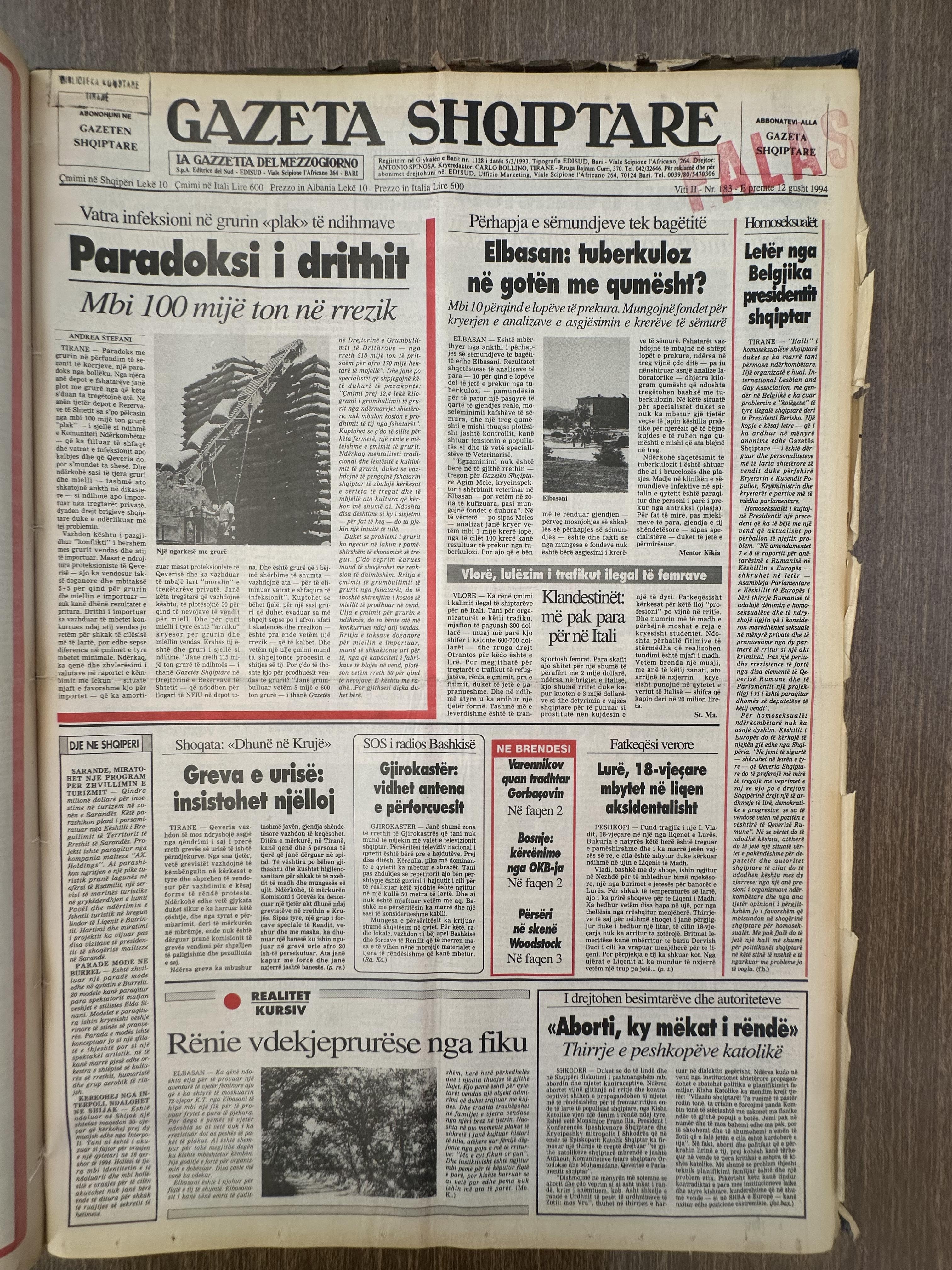 Gazeta Shqiptare 1994-08-12