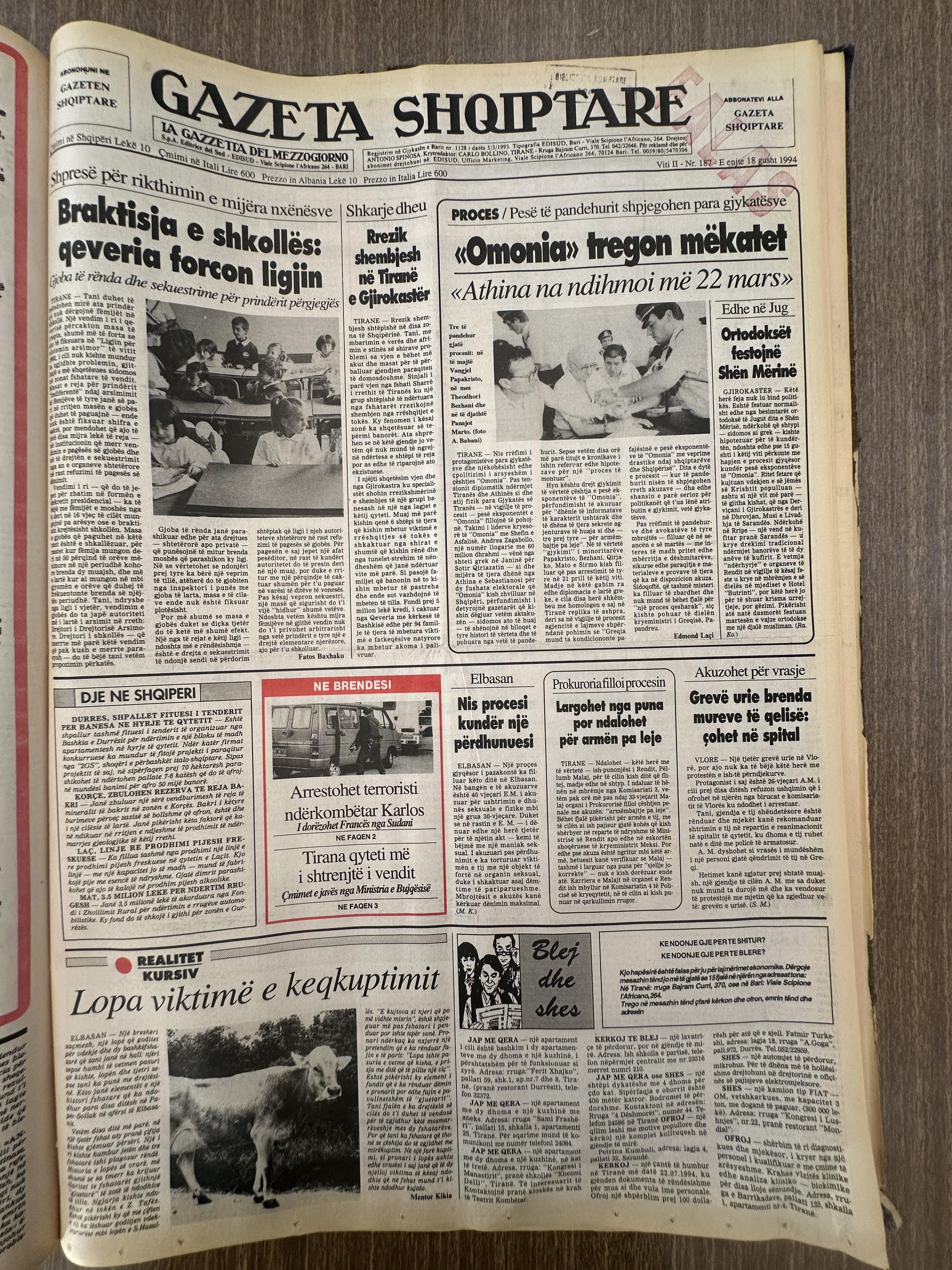 Gazeta Shqiptare 1994-08-18