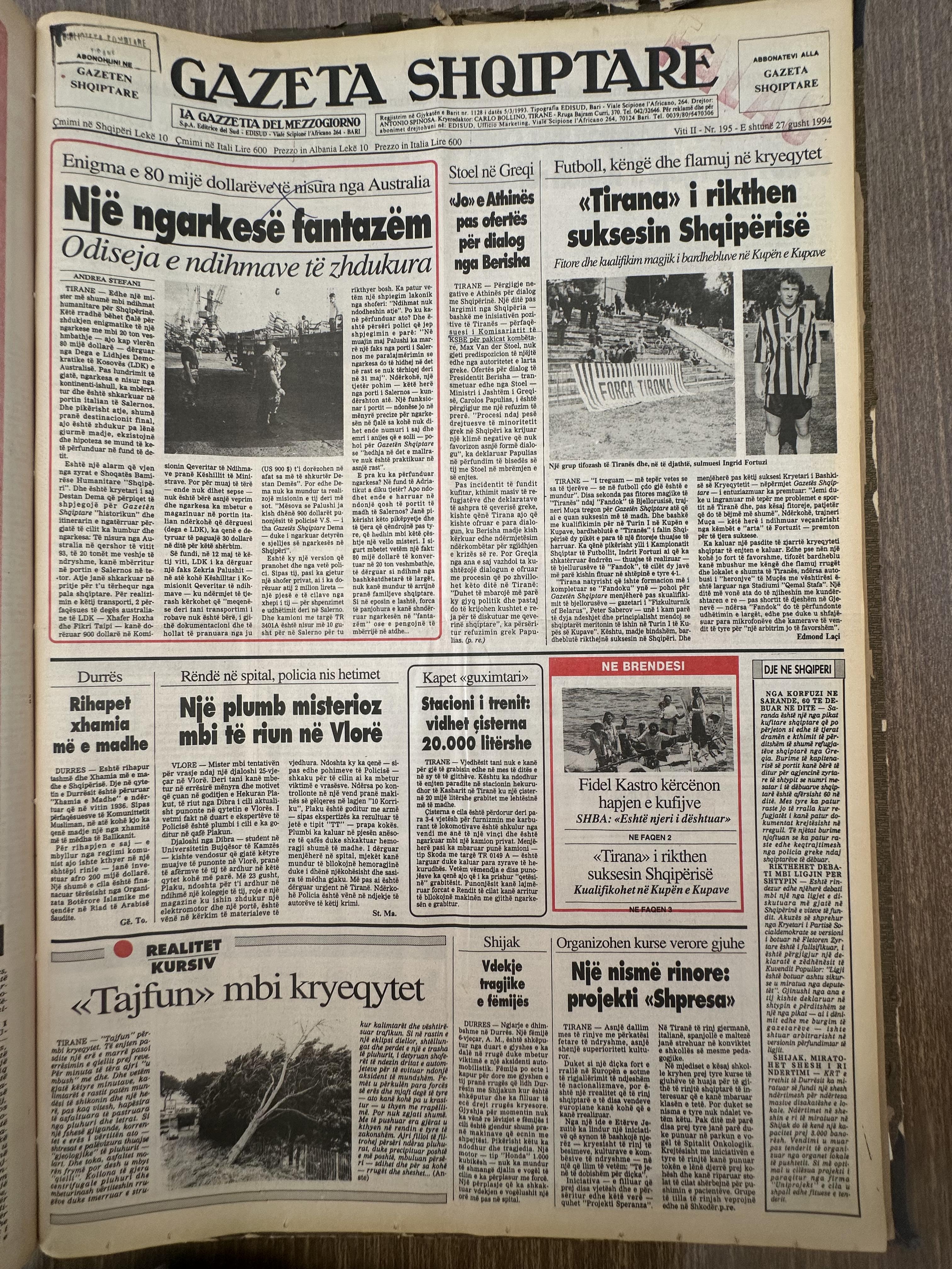 Gazeta Shqiptare 1994-08-27