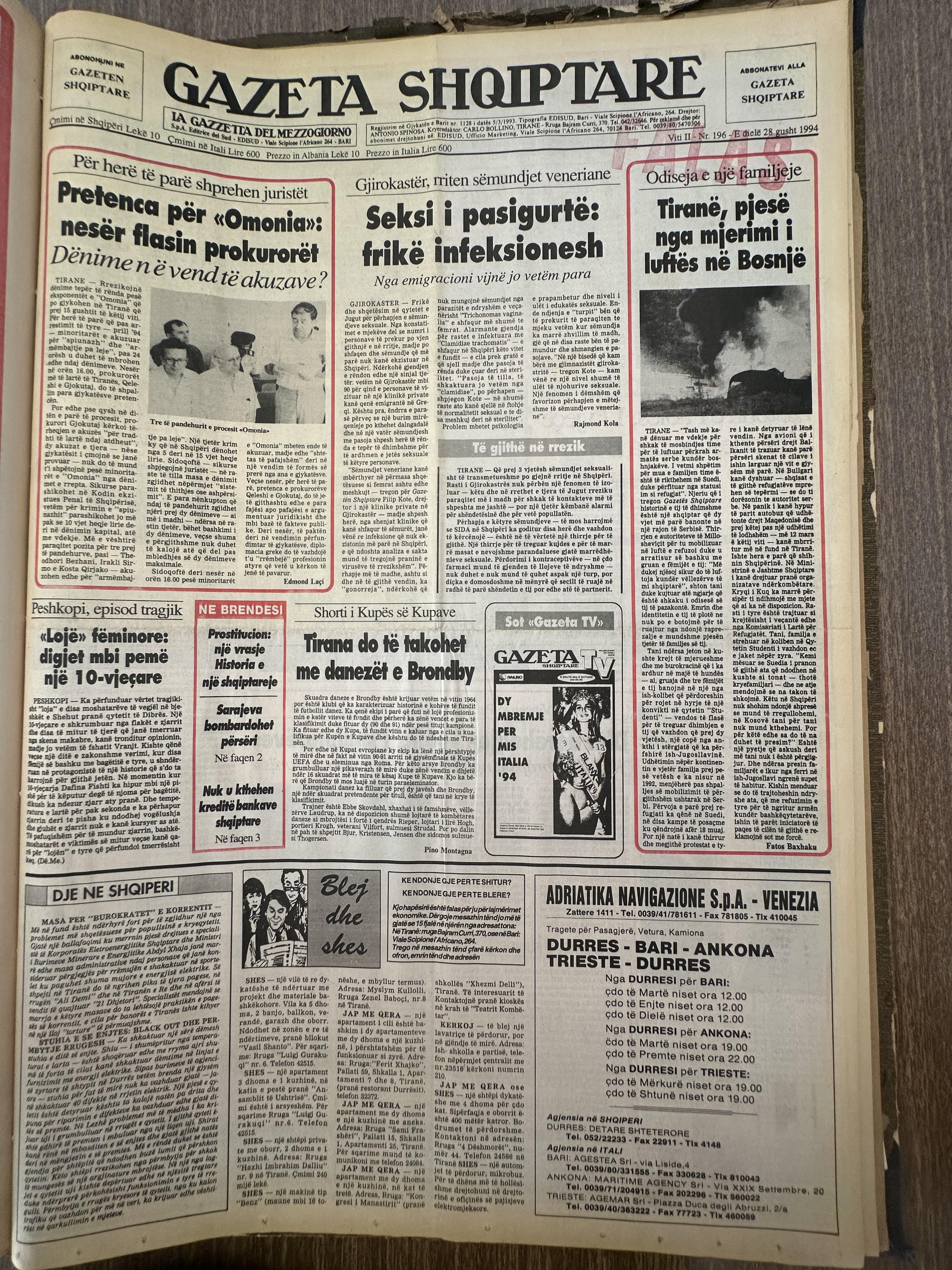Gazeta Shqiptare 1994-08-28