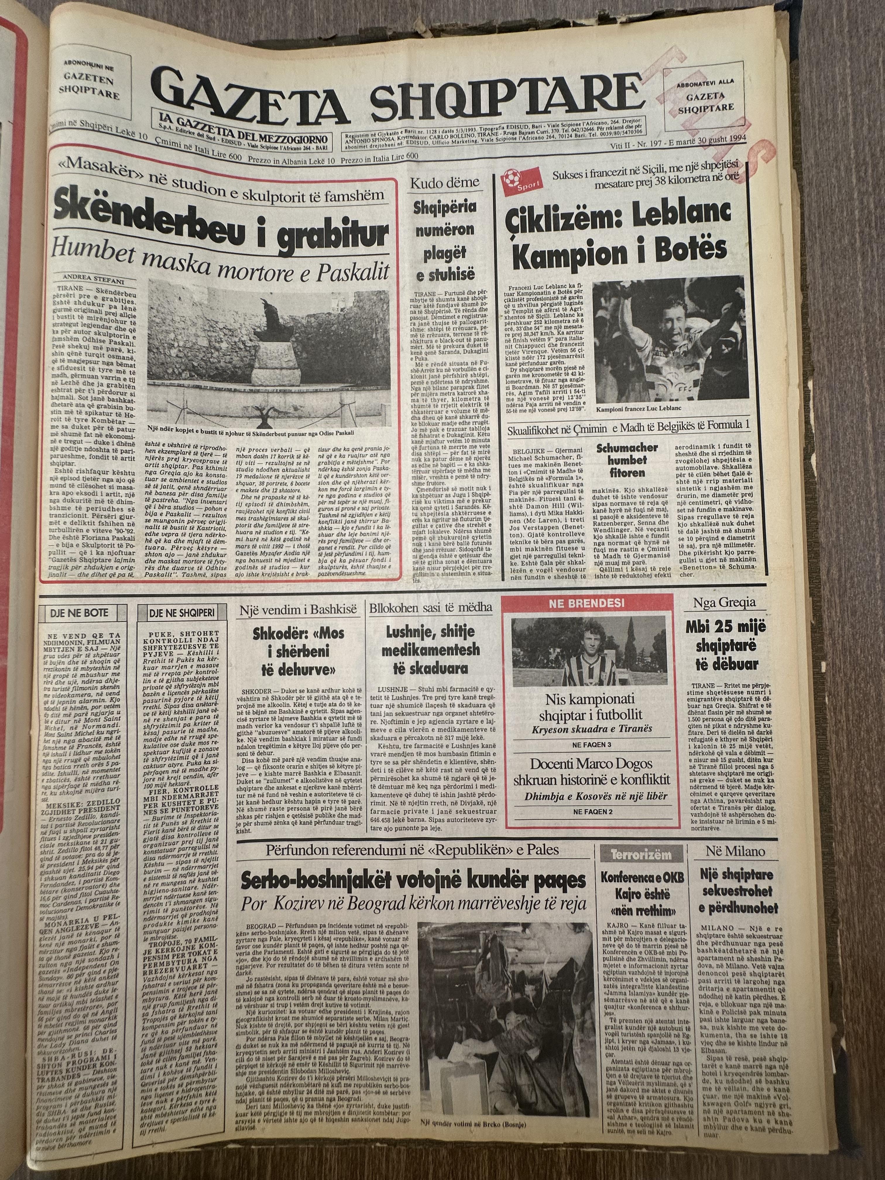 Gazeta Shqiptare 1994-08-30
