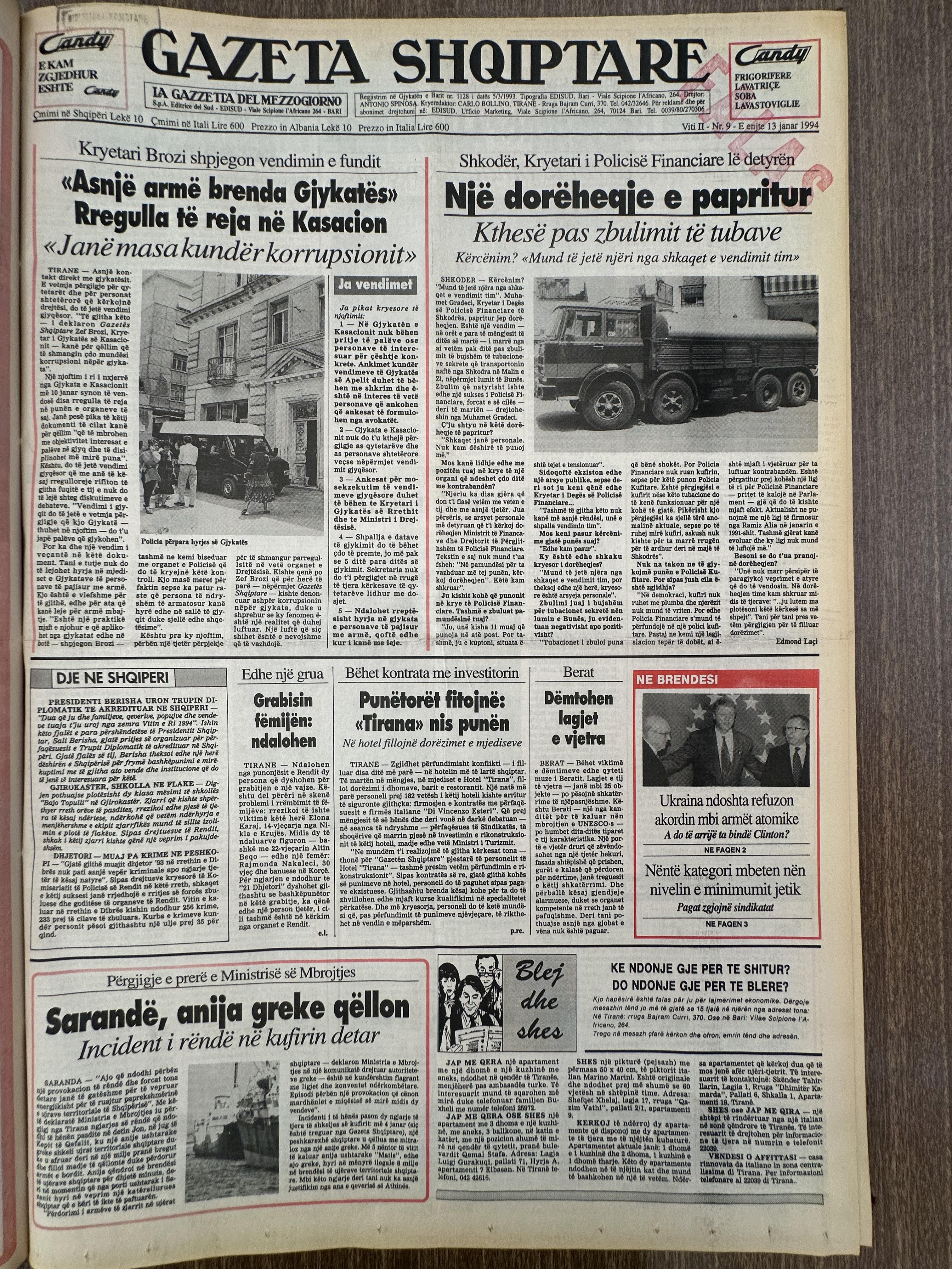 Gazeta Shqiptare 1994-01-13