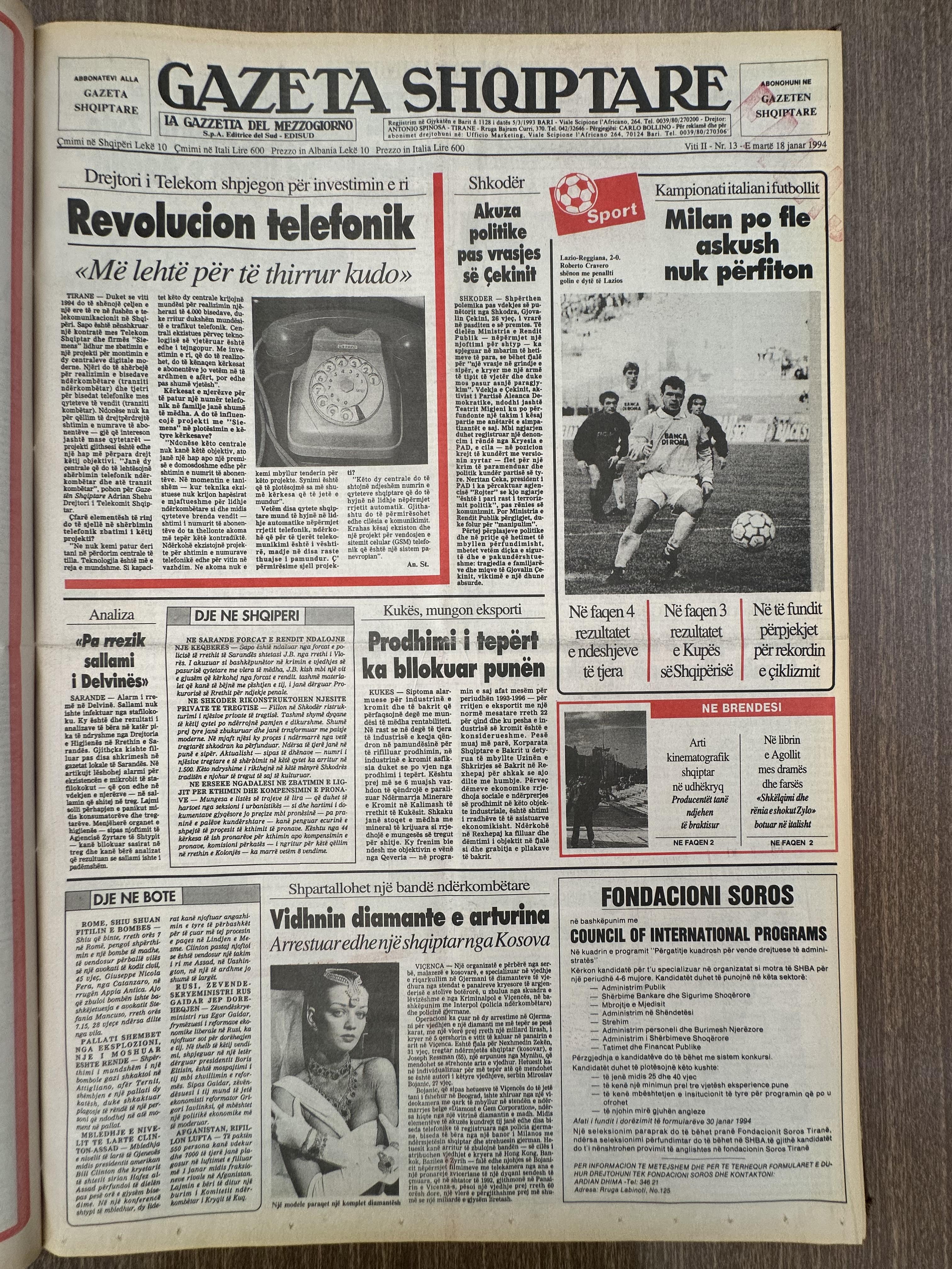 Gazeta Shqiptare 1994-01-18