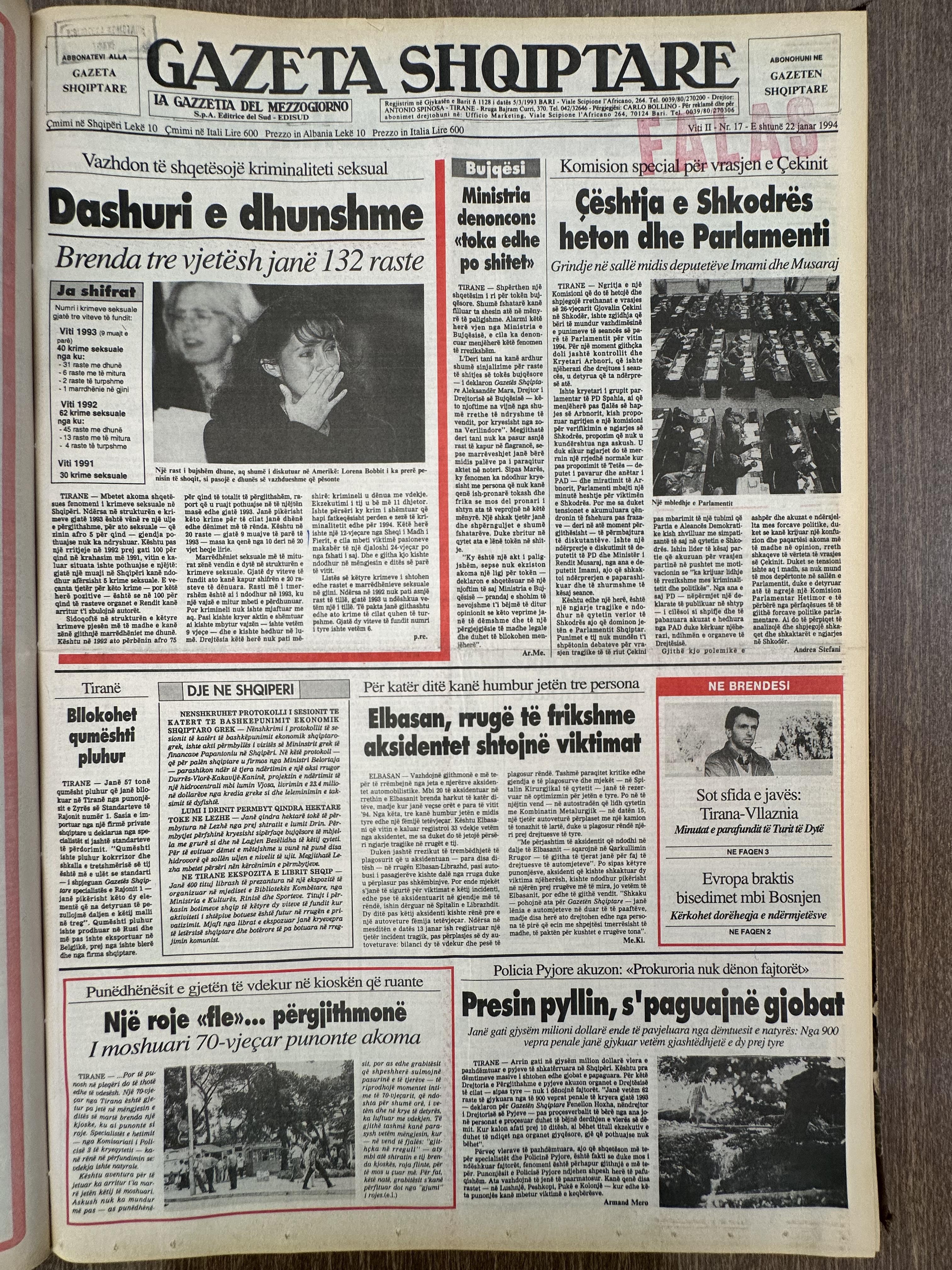 Gazeta Shqiptare 1994-01-22