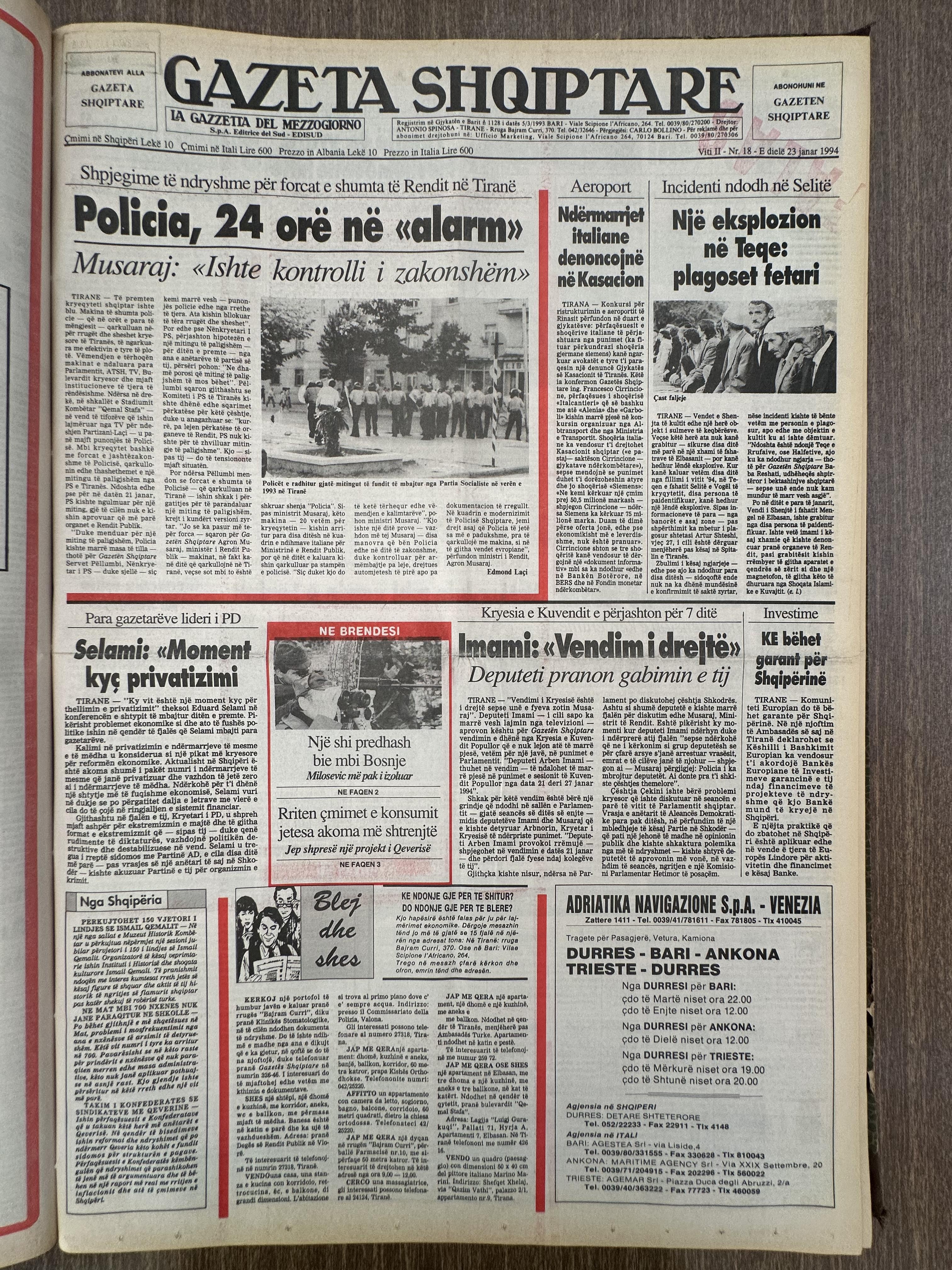 Gazeta Shqiptare 1994-01-23