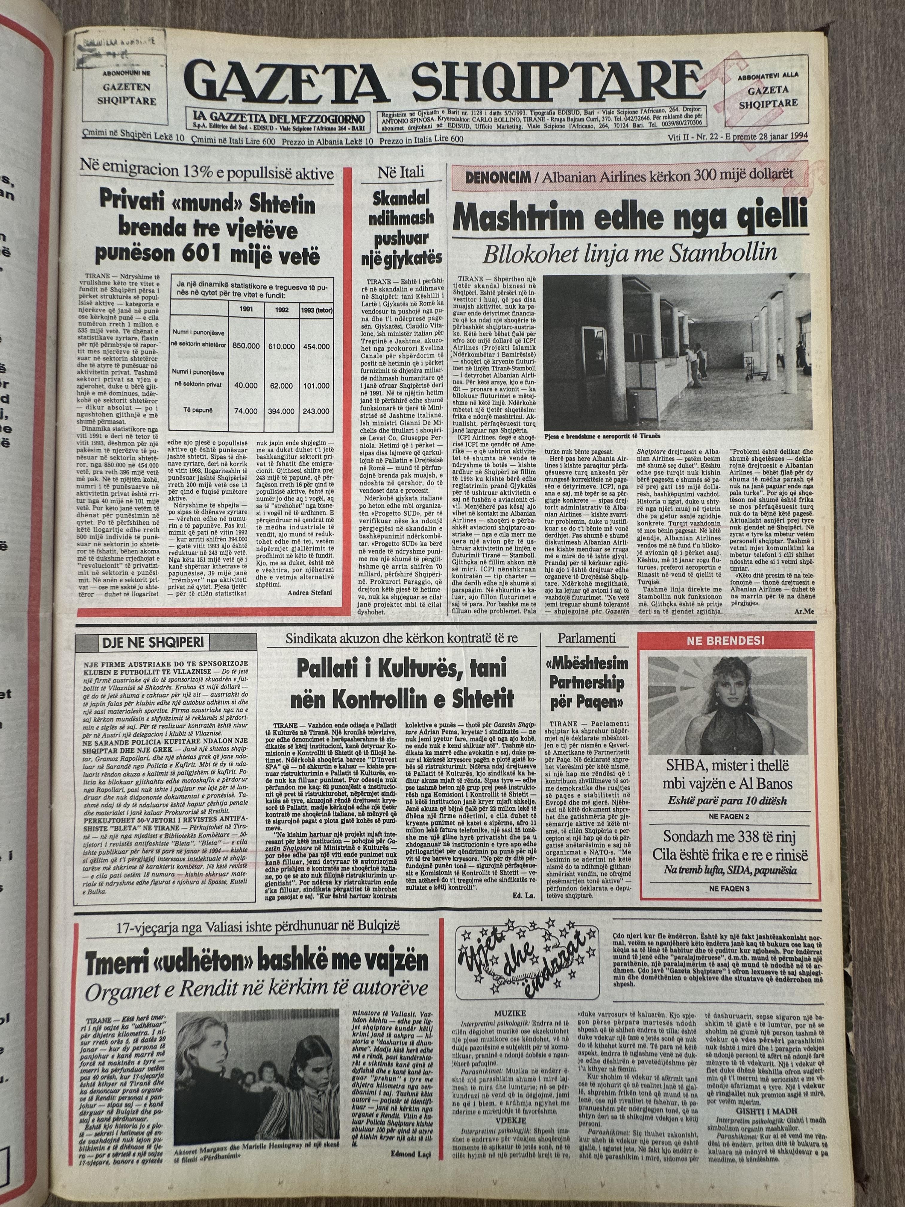 Gazeta Shqiptare 1994-01-28