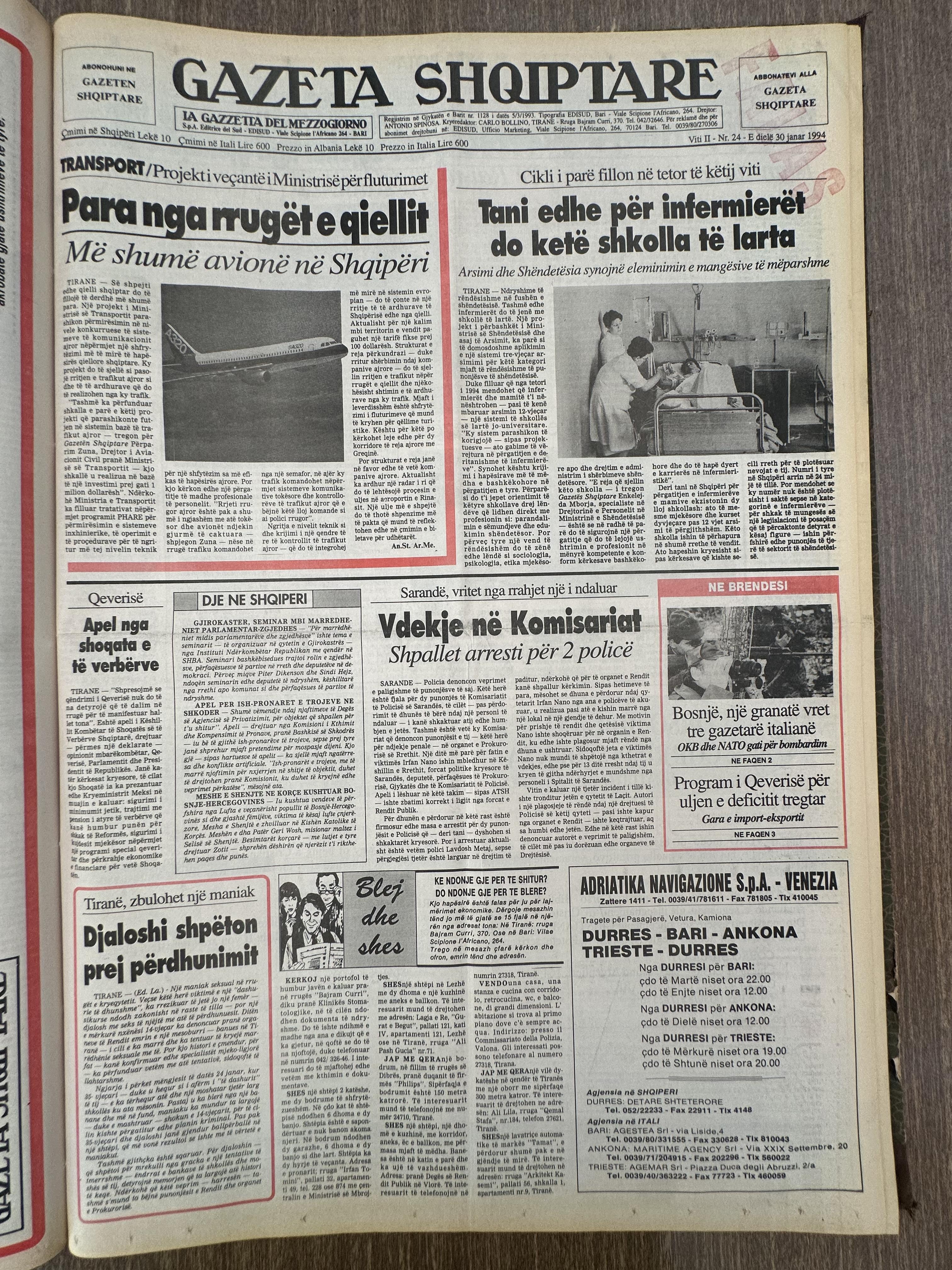 Gazeta Shqiptare 1994-01-30