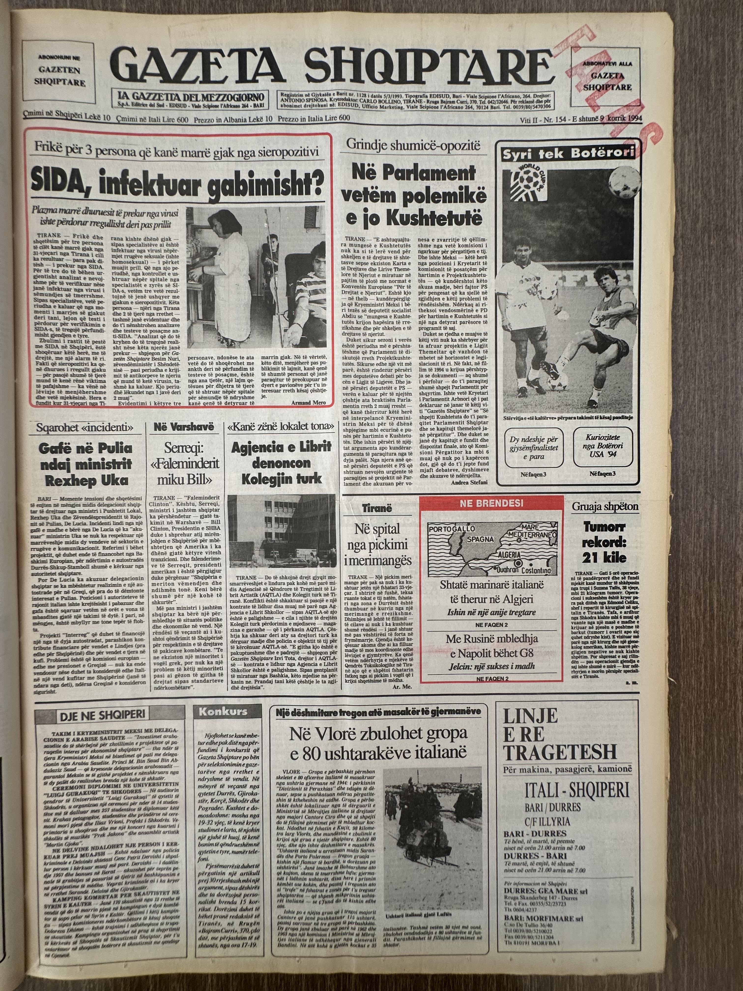 Gazeta Shqiptare 1994-07-09