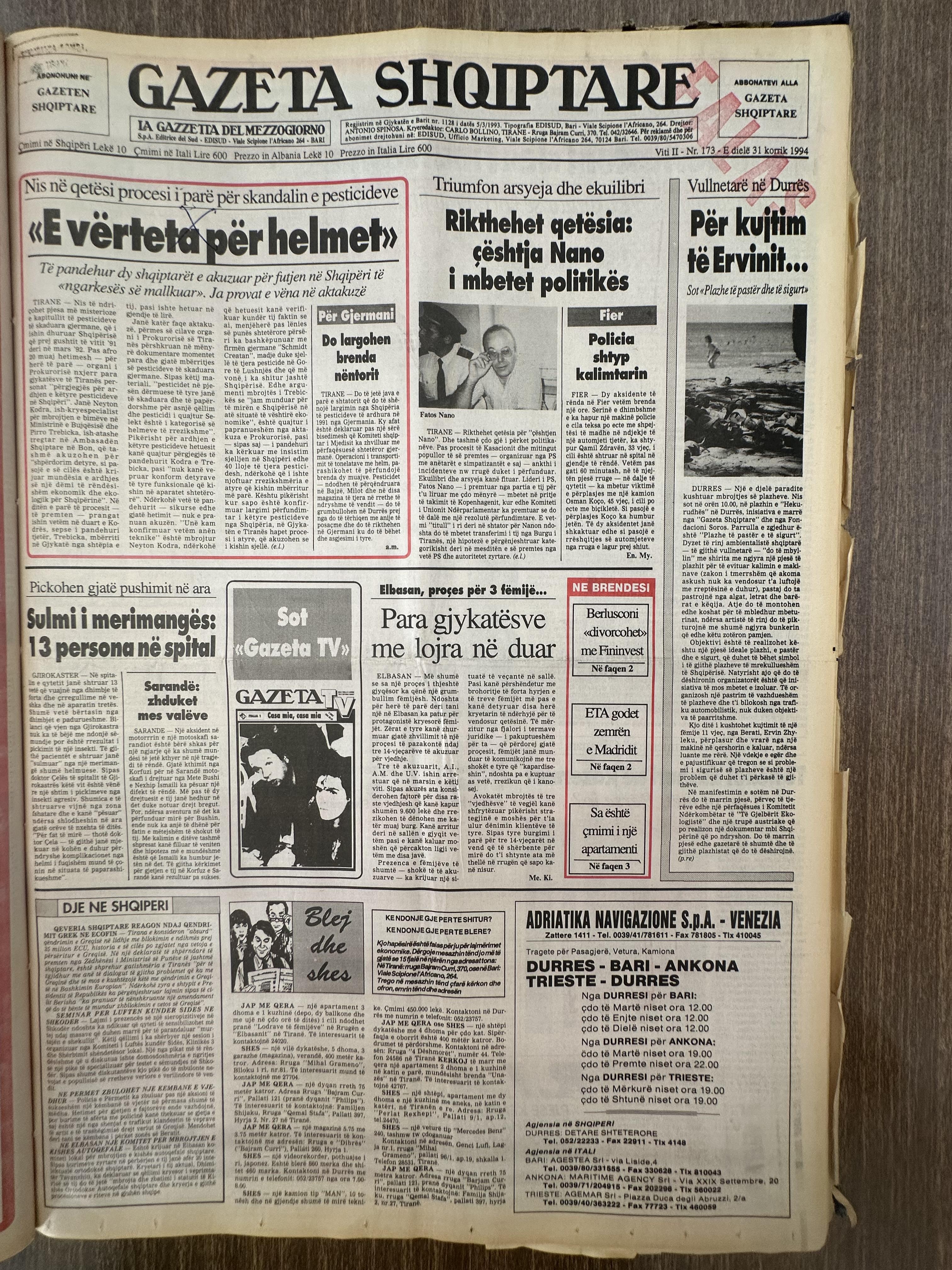 Gazeta Shqiptare 1994-07-31