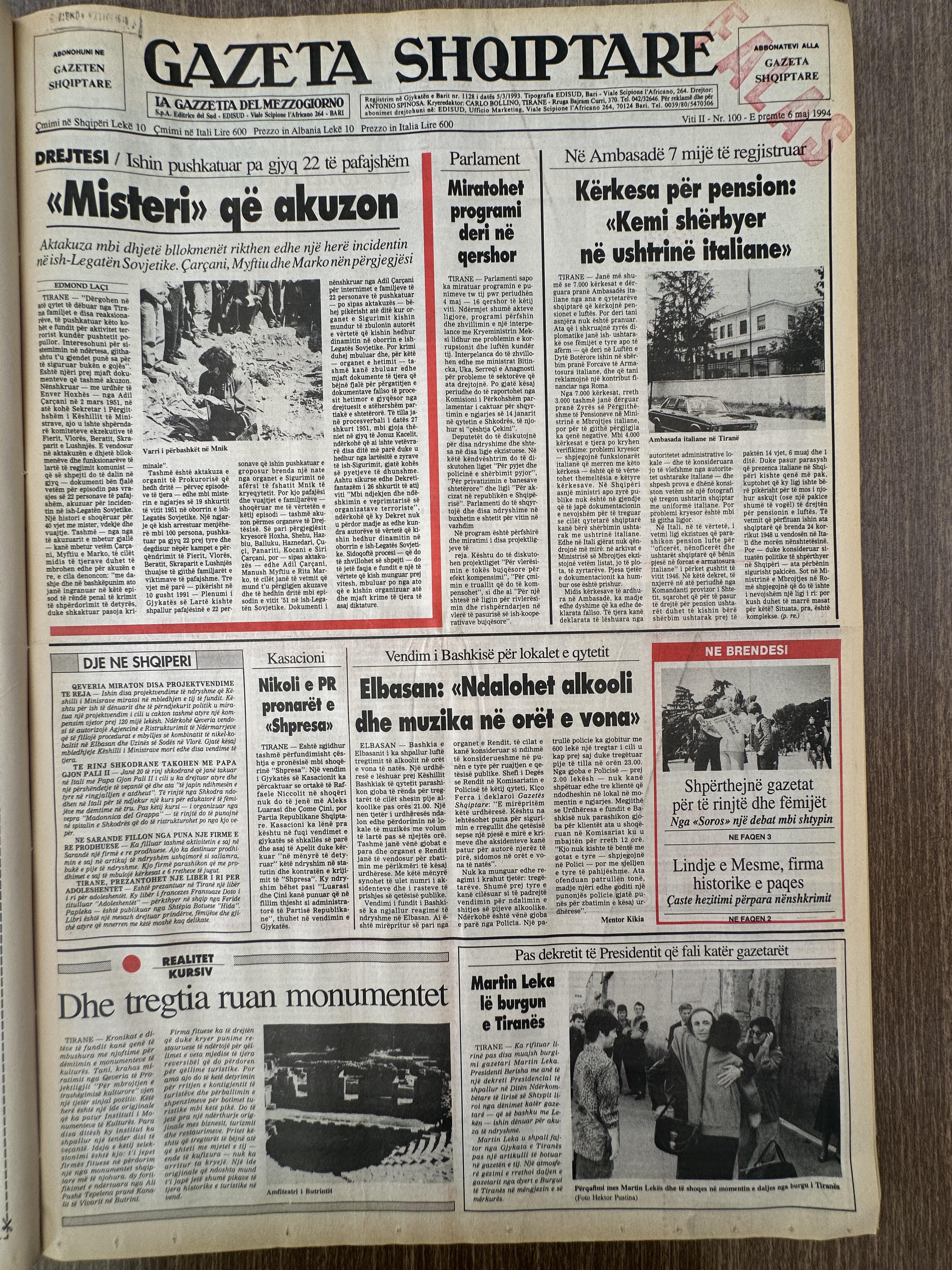 Gazeta Shqiptare 1994-05-06