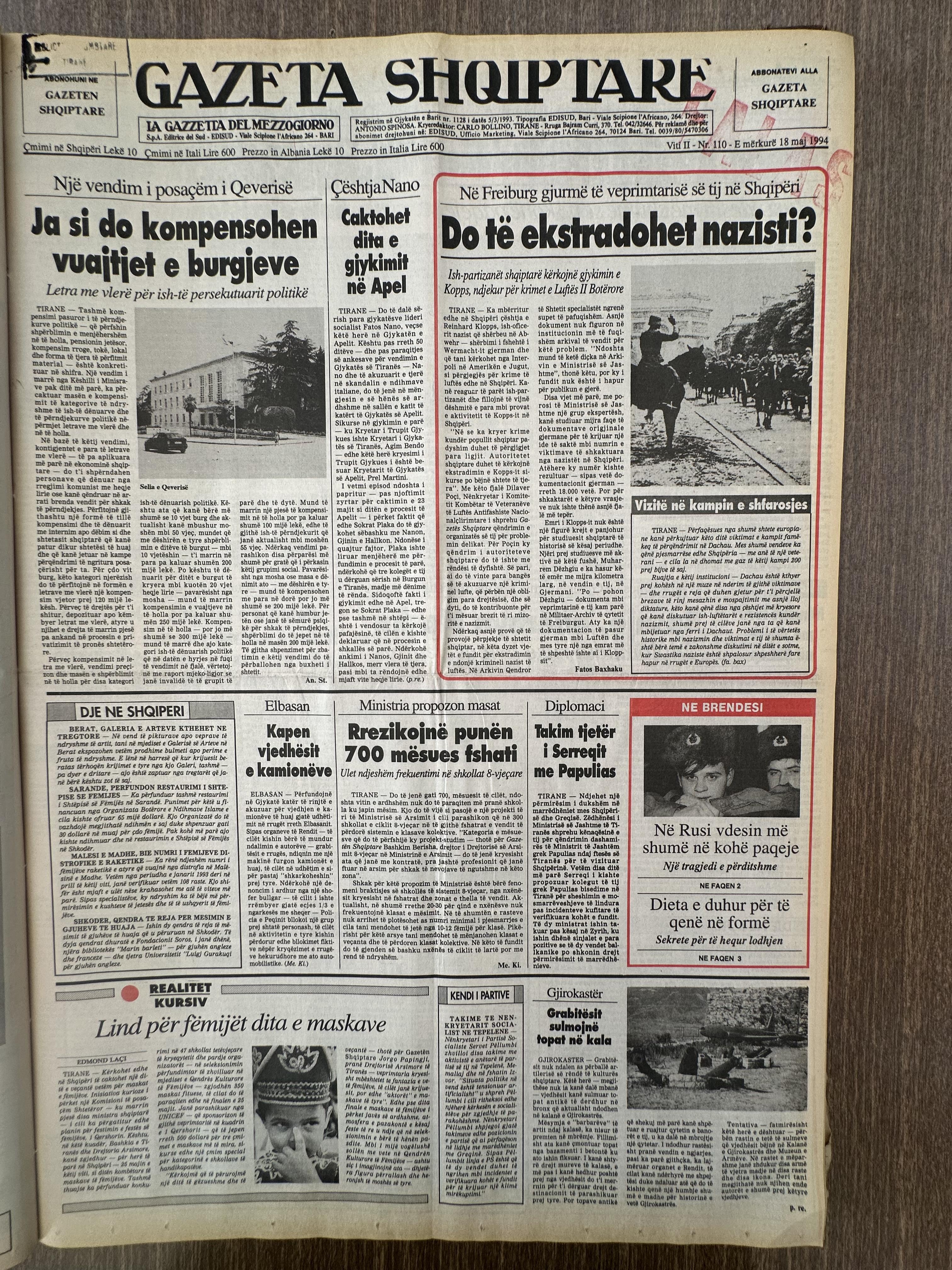 Gazeta Shqiptare 1994-05-18