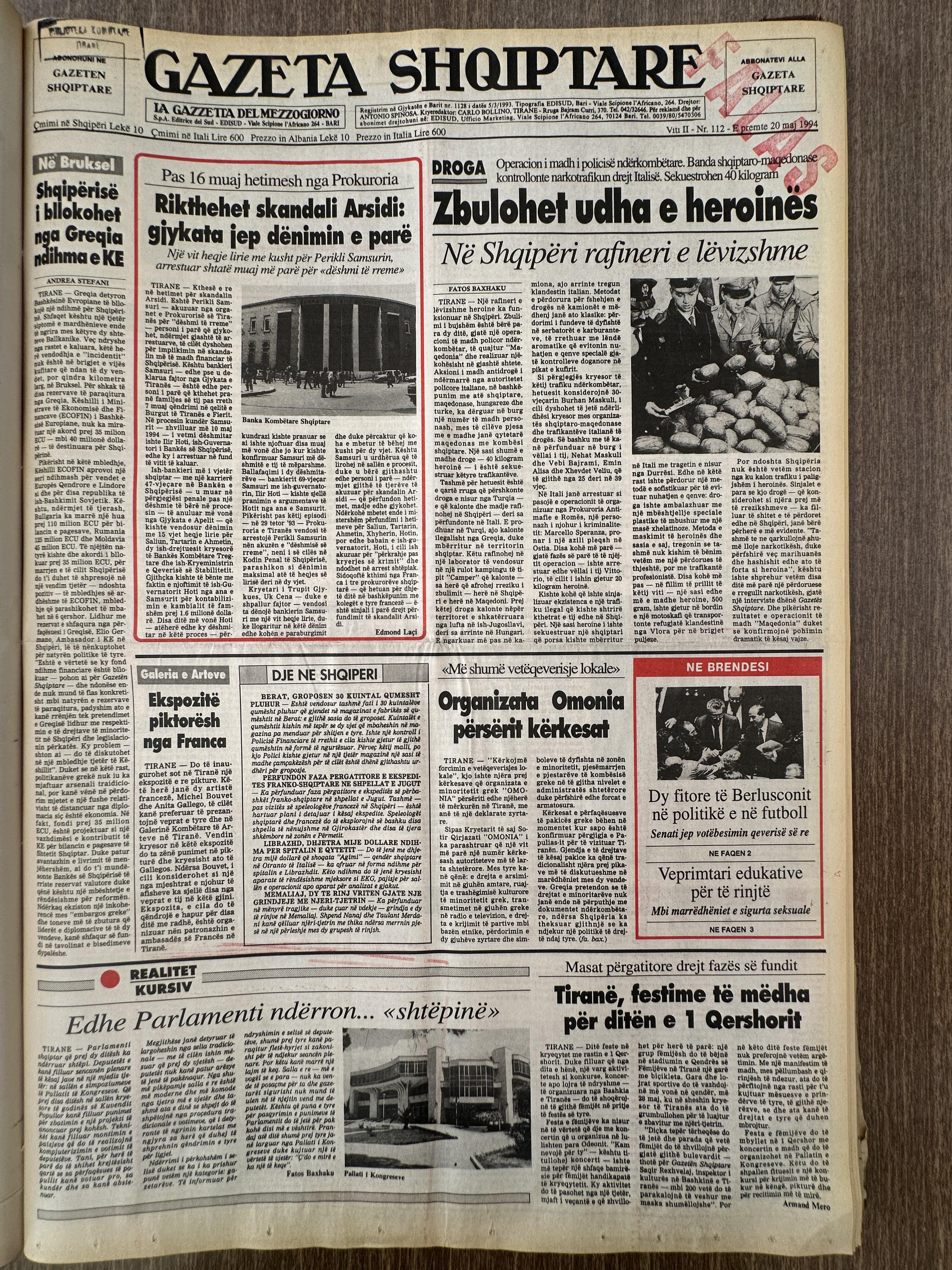 Gazeta Shqiptare 1994-05-20