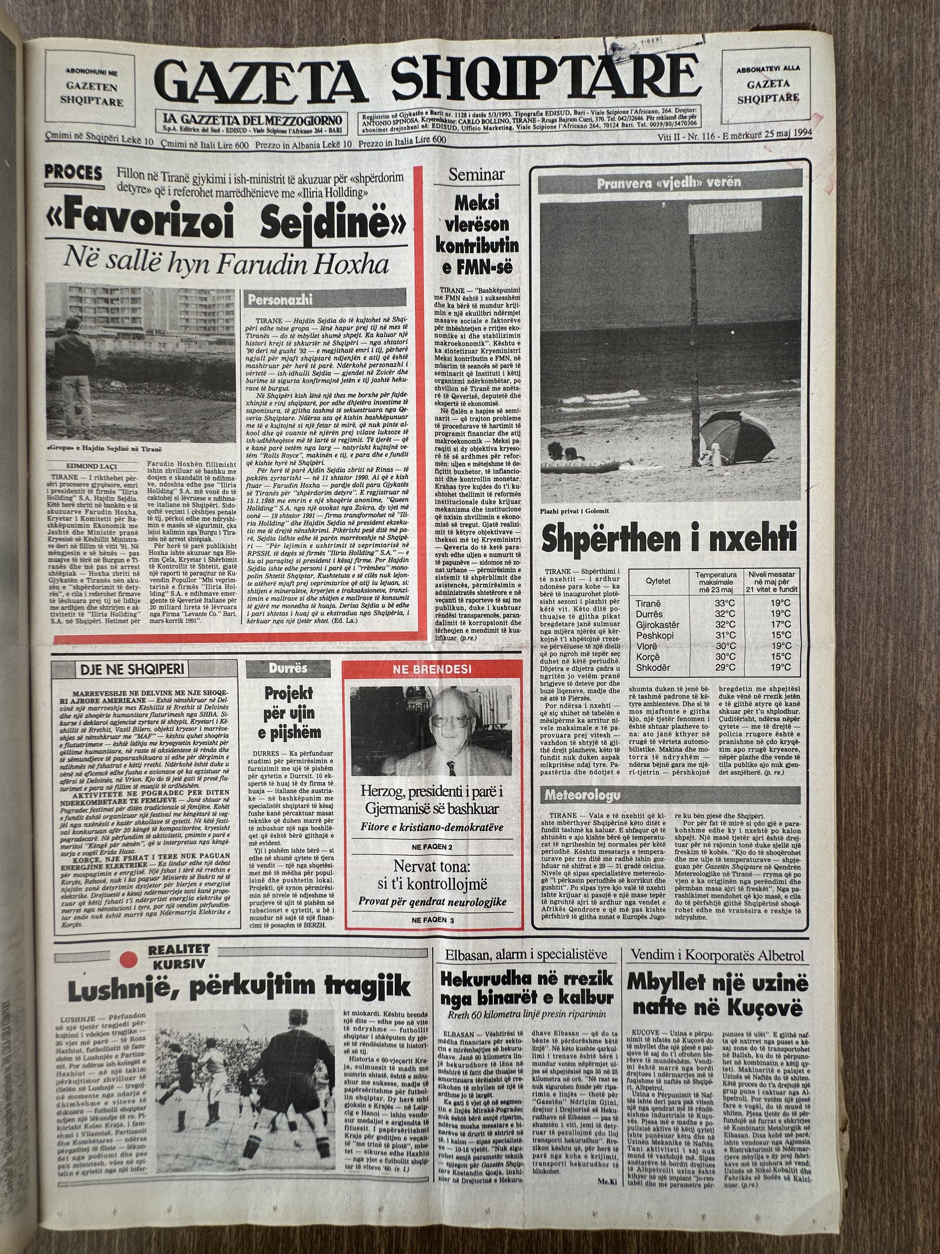 Gazeta Shqiptare 1994-05-25