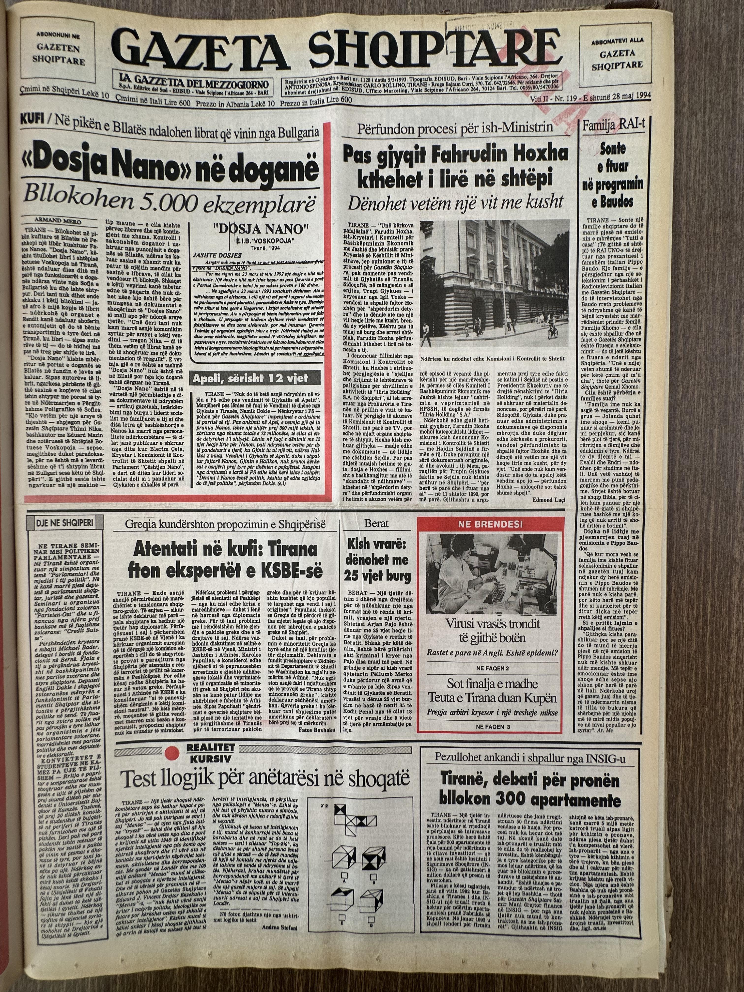 Gazeta Shqiptare 1994-05-28
