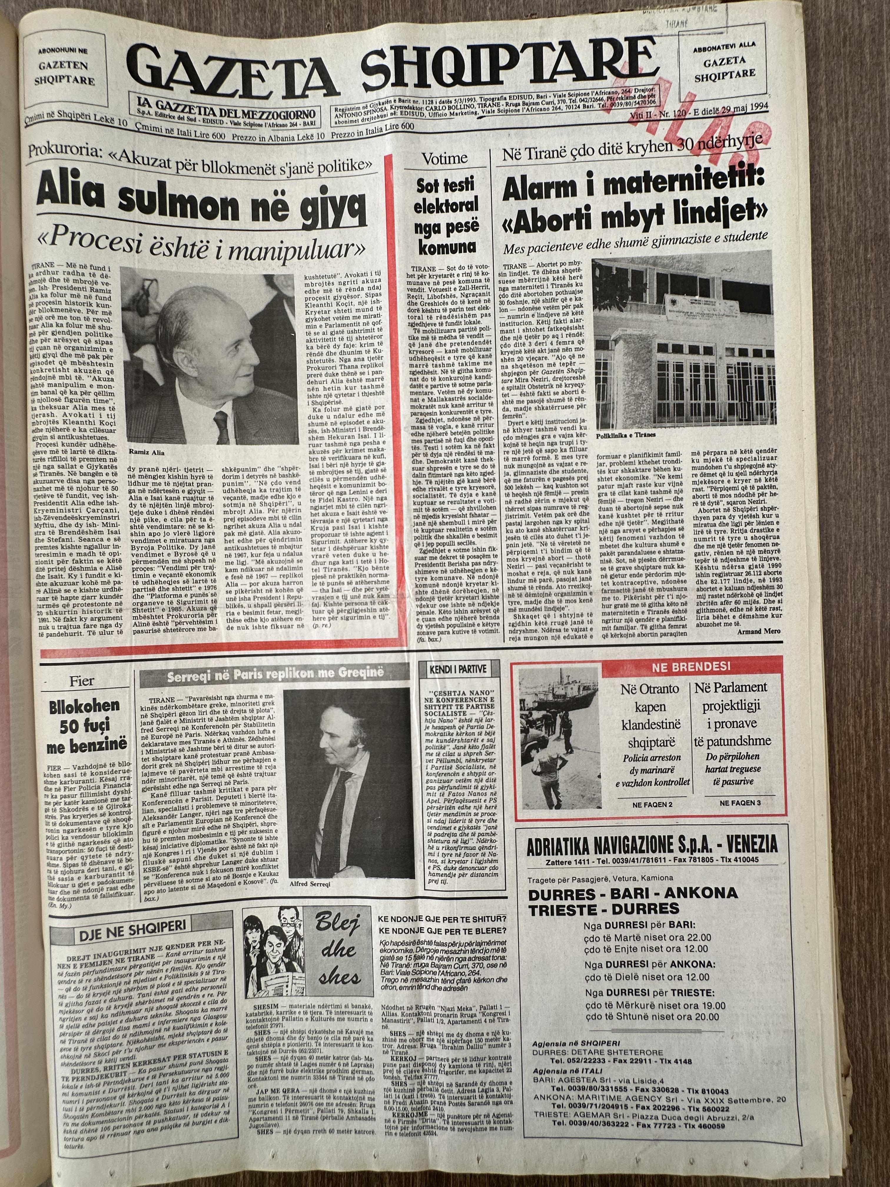 Gazeta Shqiptare 1994-05-29
