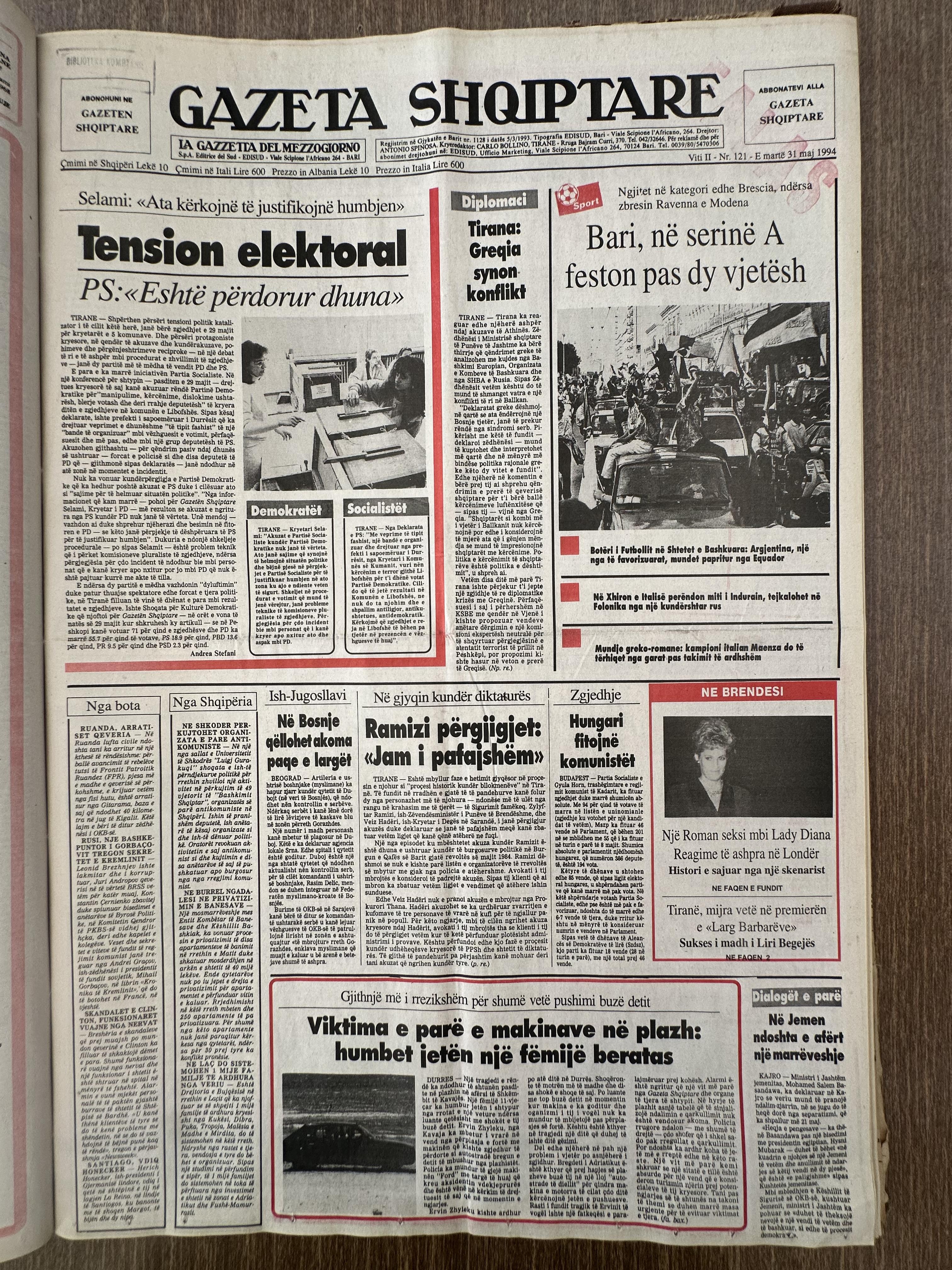 Gazeta Shqiptare 1994-05-31